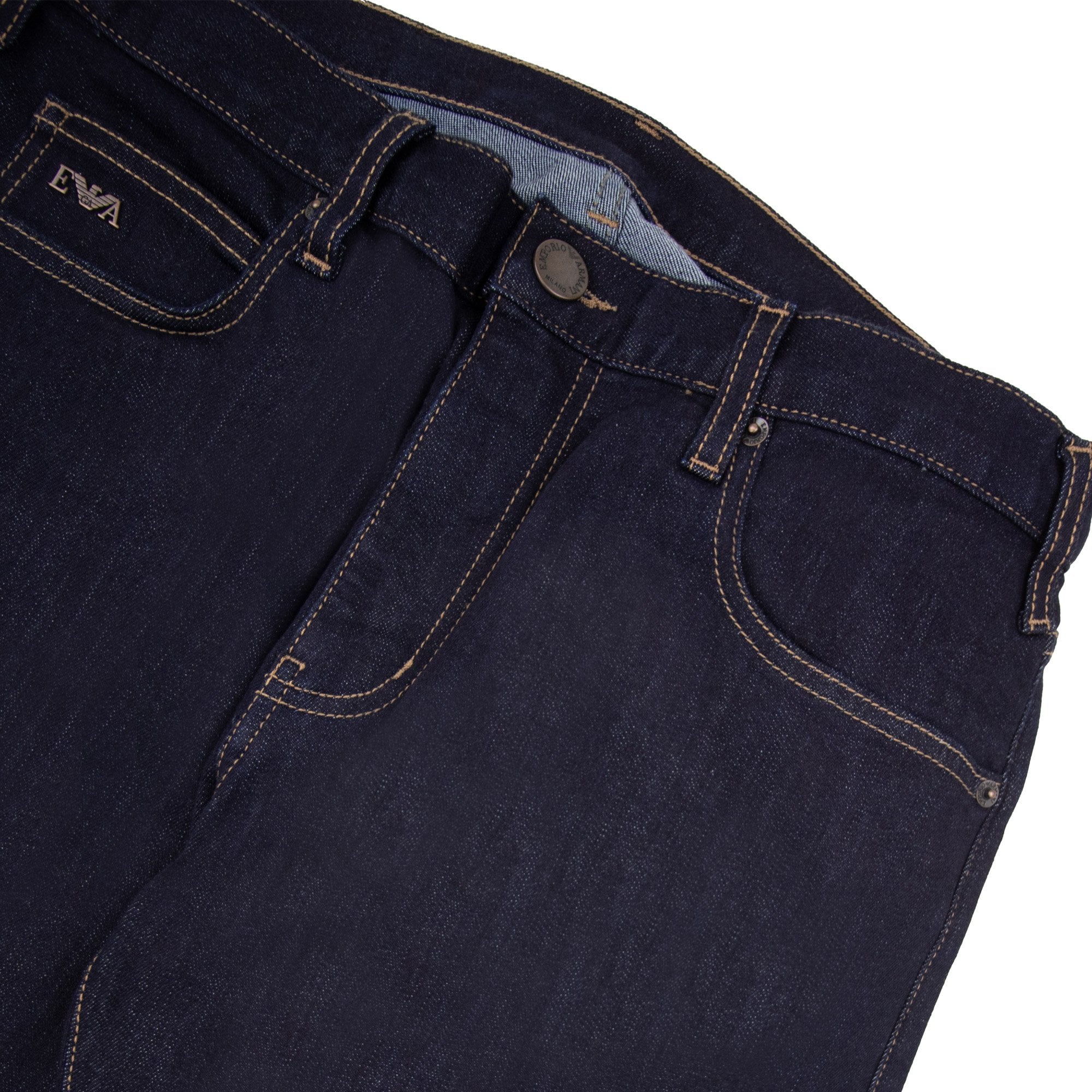 Emporio Armani J45 Regular Fit Stretch Denim Jean Denim Blue 0941