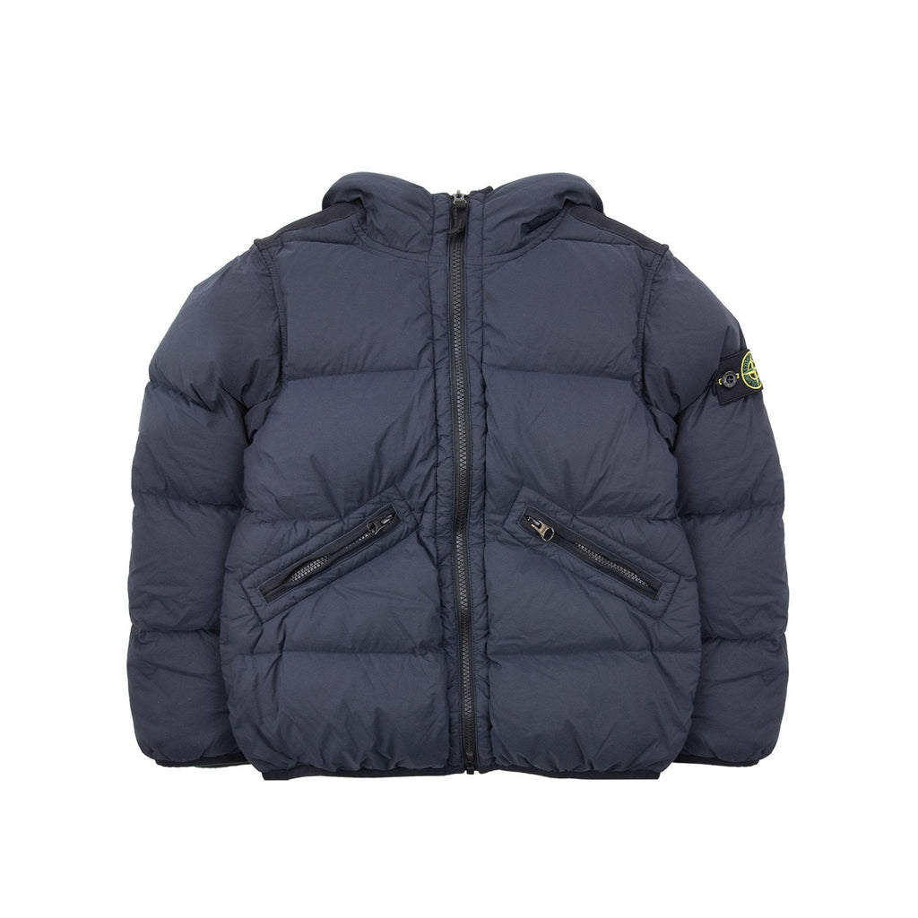 Stone Island Junior 4100017 Seamless Tunnel Nylon Down Jacket Navy V0020