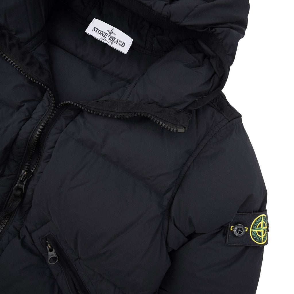 Stone Island Junior 4100017 Seamless Tunnel Nylon Down Jacket Black V0029
