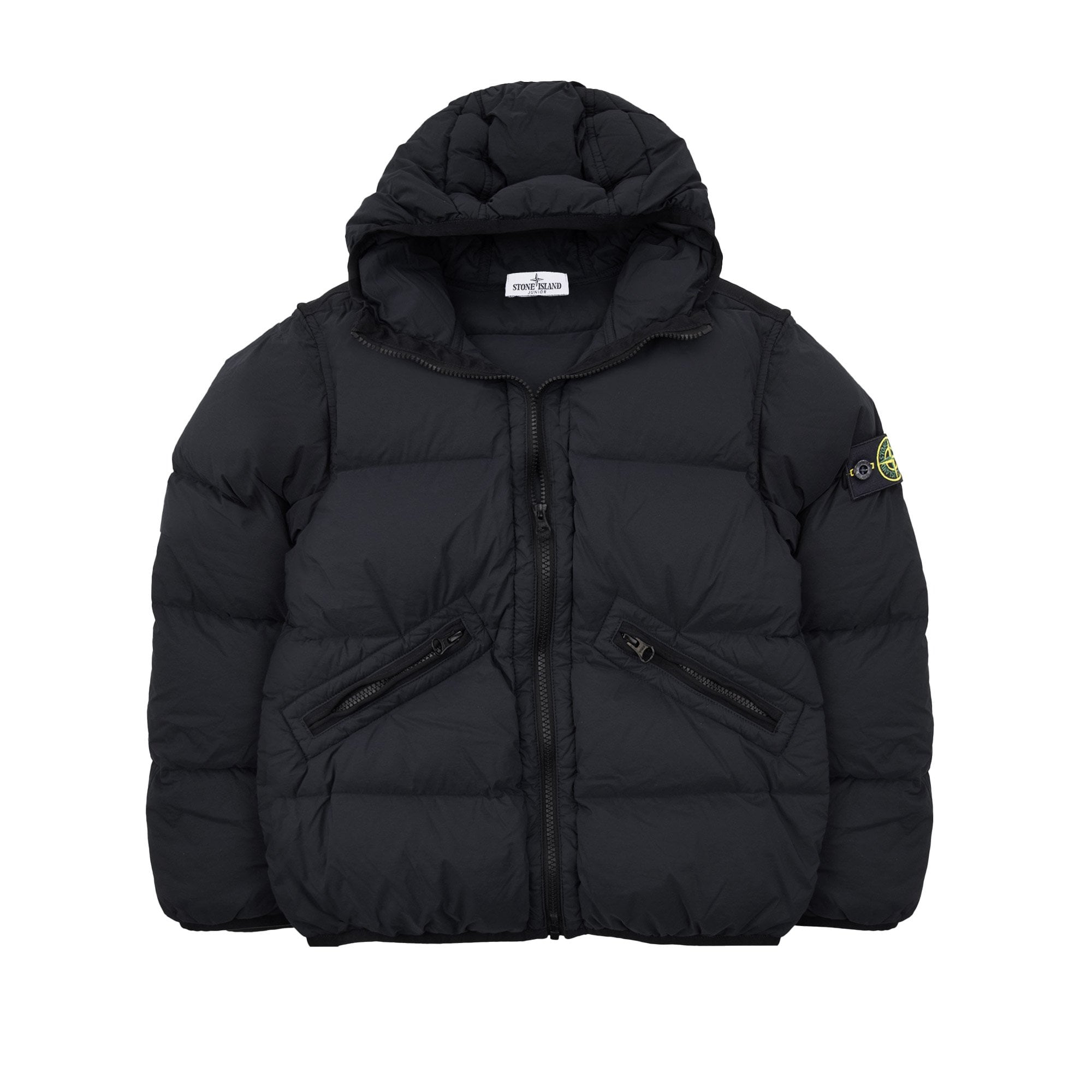Stone Island Junior 4100017 Seamless Tunnel Nylon Down Jacket Black V0029