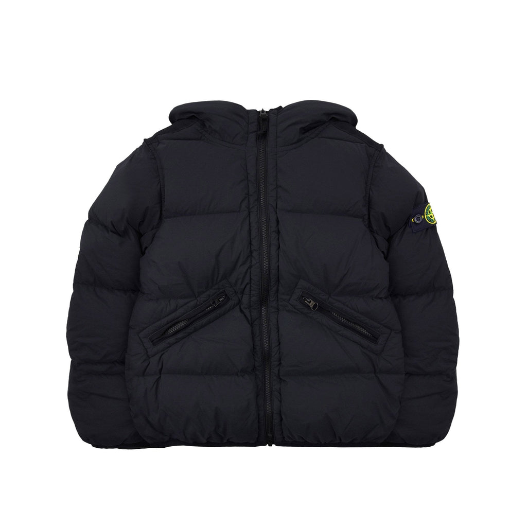 Stone Island Junior 4100017 Seamless Tunnel Nylon Down Jacket Black V0029
