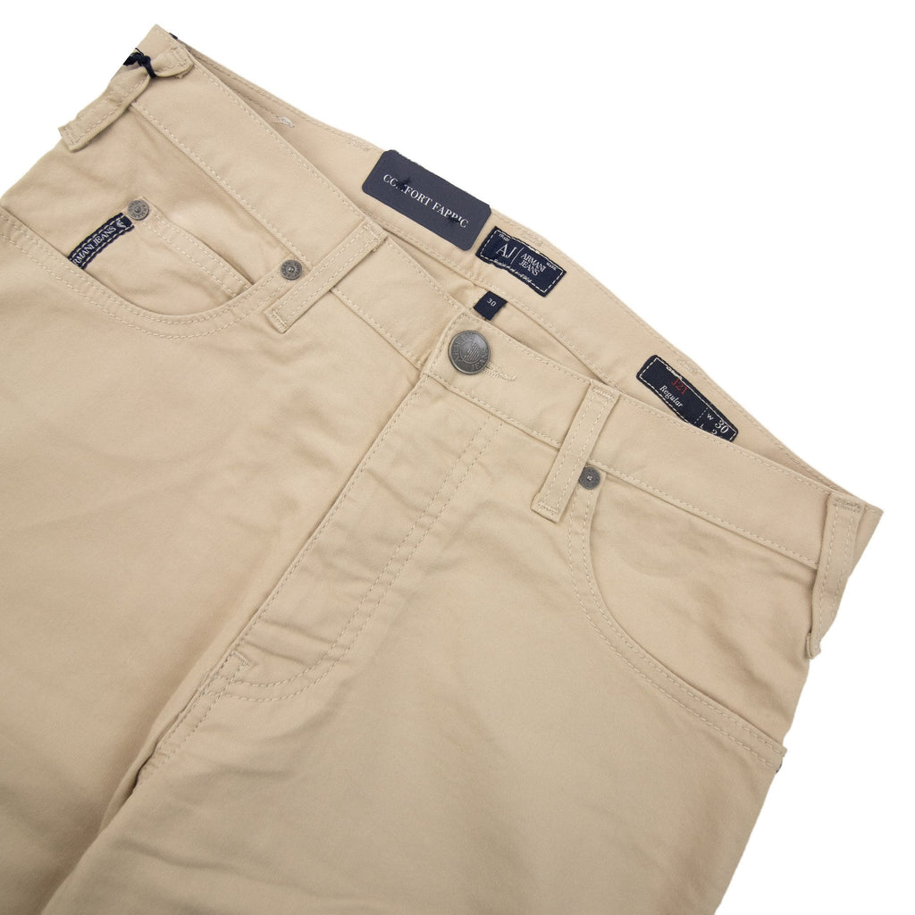Armani Jeans J45 Slim Fit Five Pocket Jeans Beige