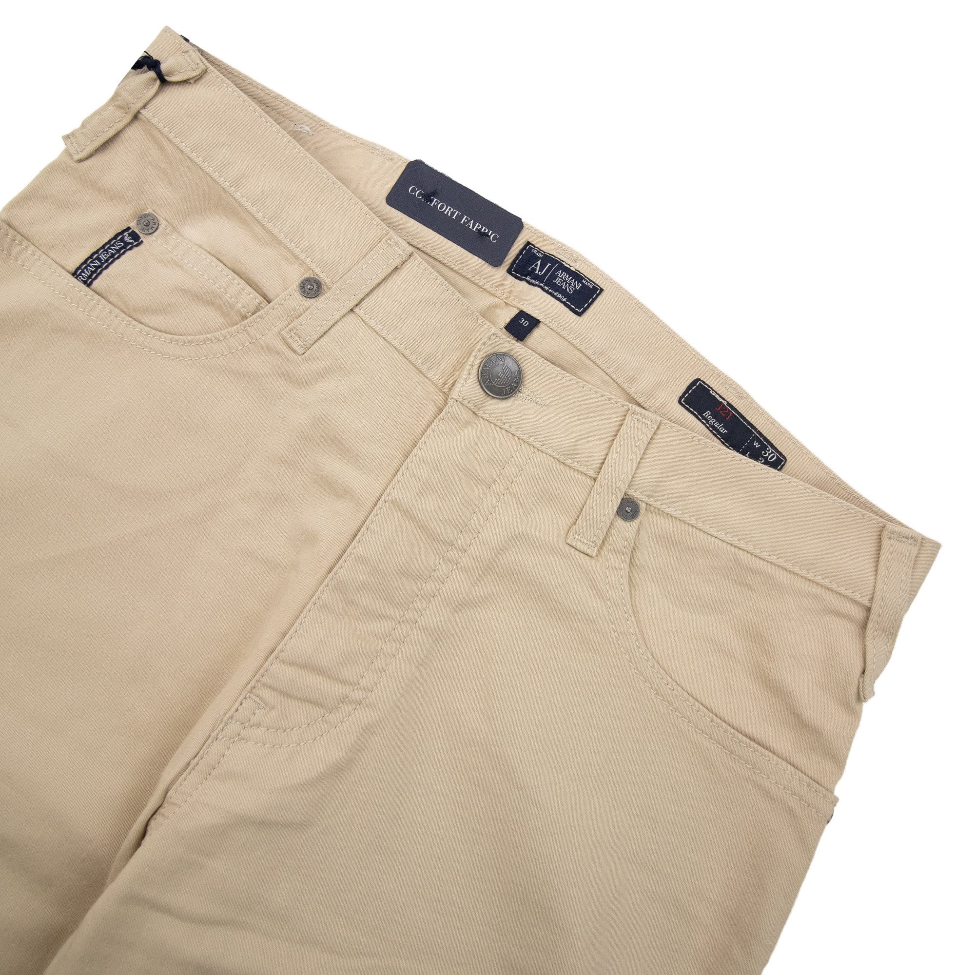 Armani Jeans J45 Slim Fit Five Pocket Jeans Beige