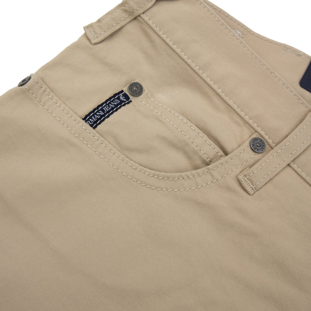 Armani Jeans J45 Slim Fit Five Pocket Jeans Beige