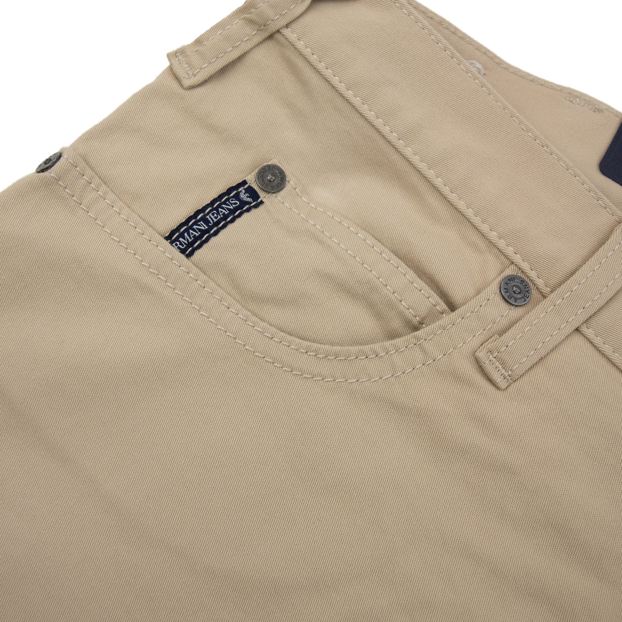 Armani Jeans J45 Slim Fit Five Pocket Jeans Beige