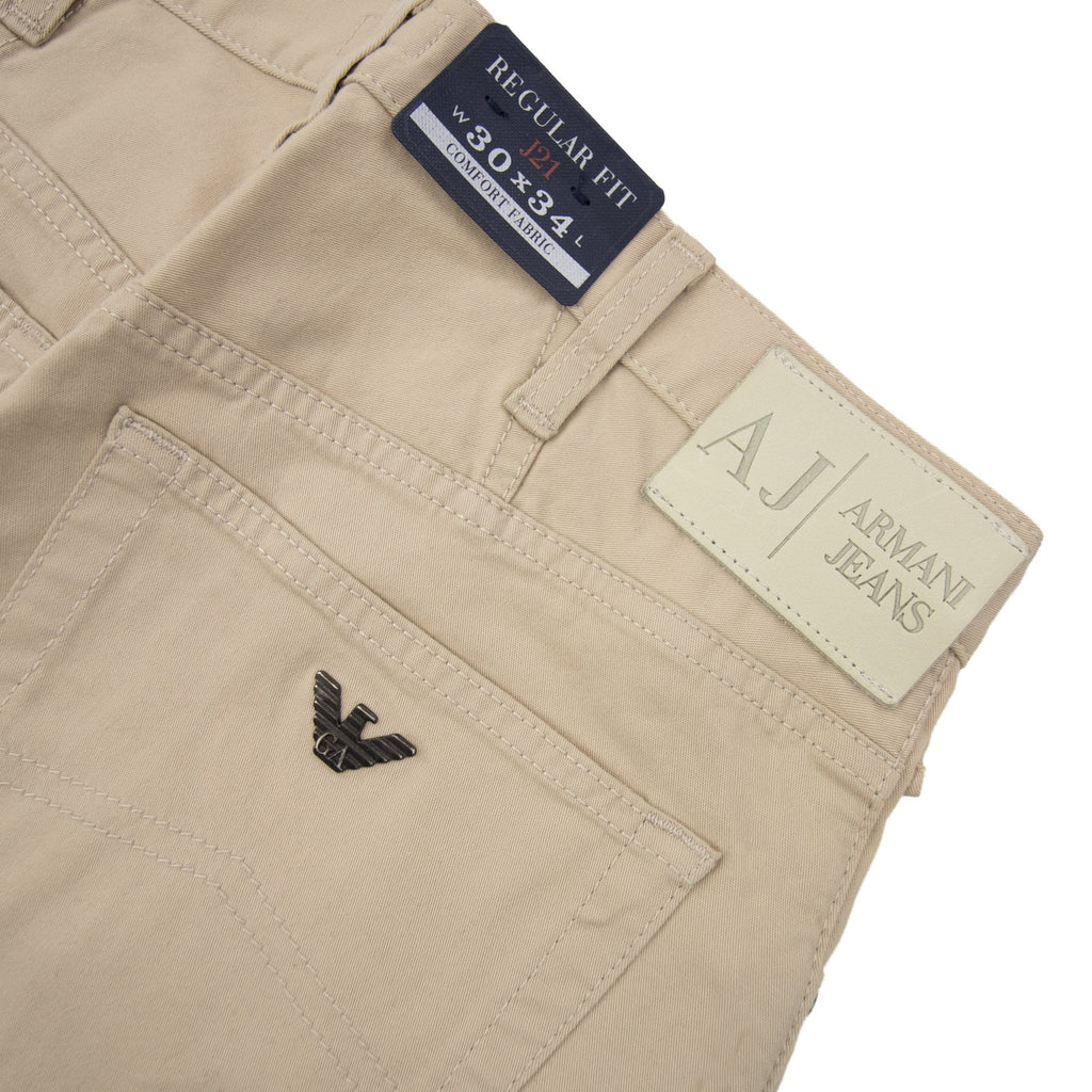 Armani Jeans J45 Slim Fit Five Pocket Jeans Beige