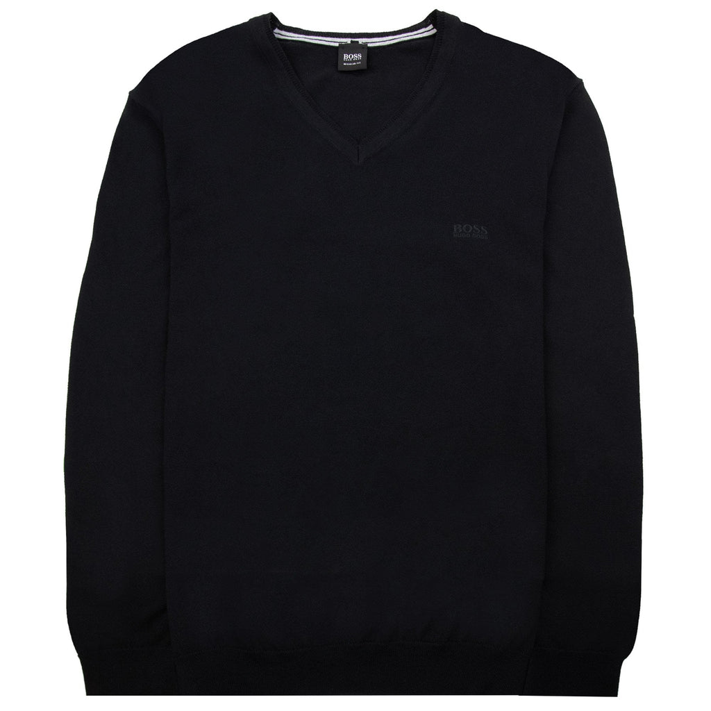 Hugo Boss Barnabas-1 V Neck Knitted Sweater Black