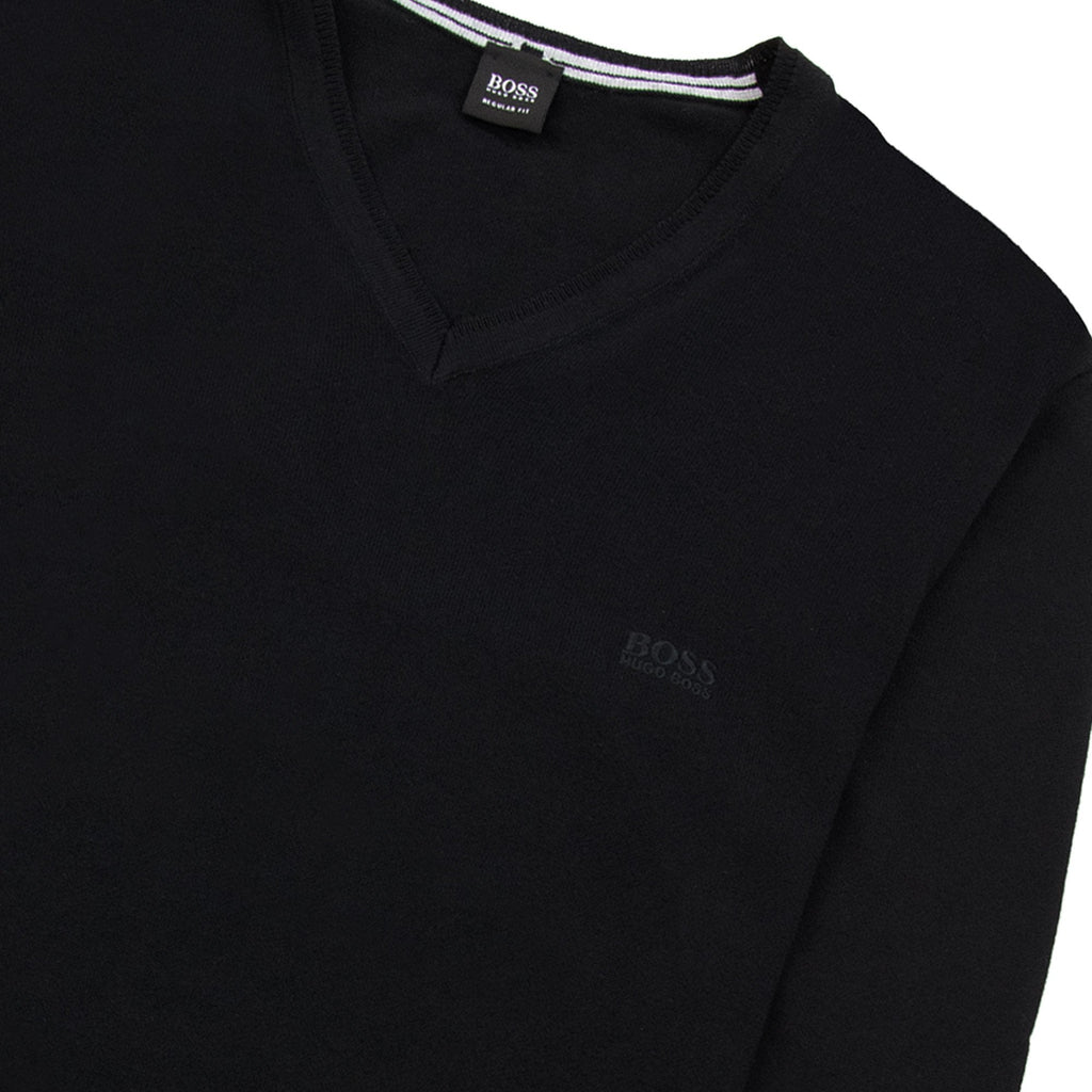 Hugo Boss Barnabas-1 V Neck Knitted Sweater Black