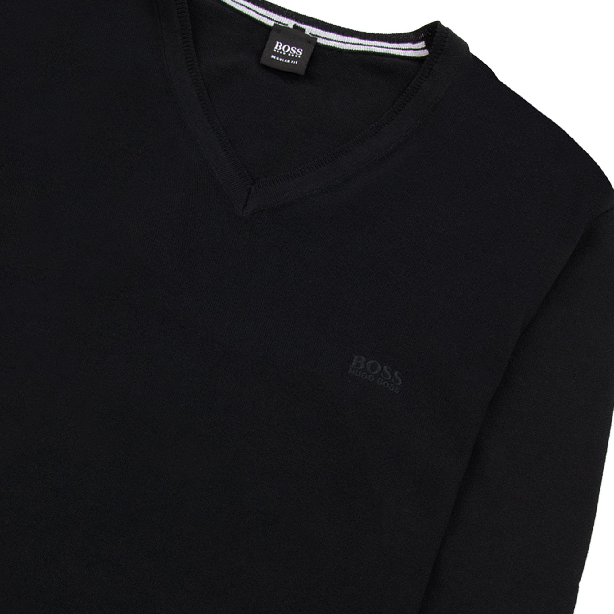 Hugo Boss Barnabas-1 V Neck Knitted Sweater Black