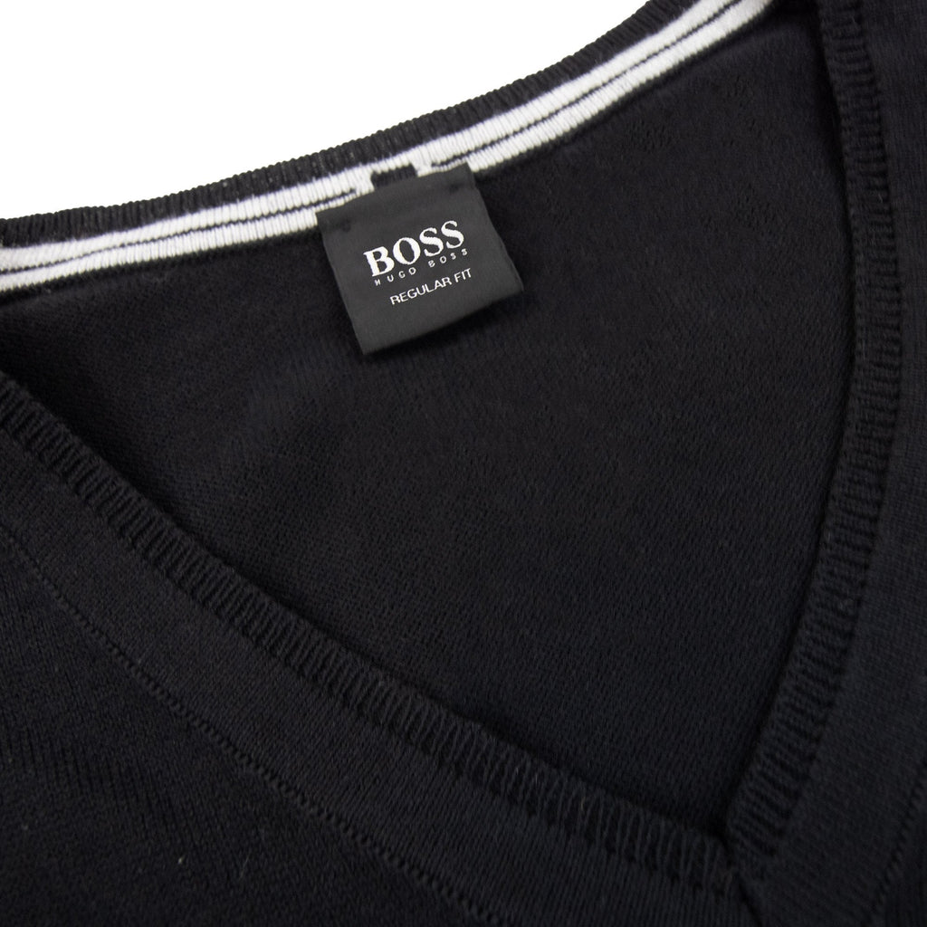 Hugo Boss Barnabas-1 V Neck Knitted Sweater Black