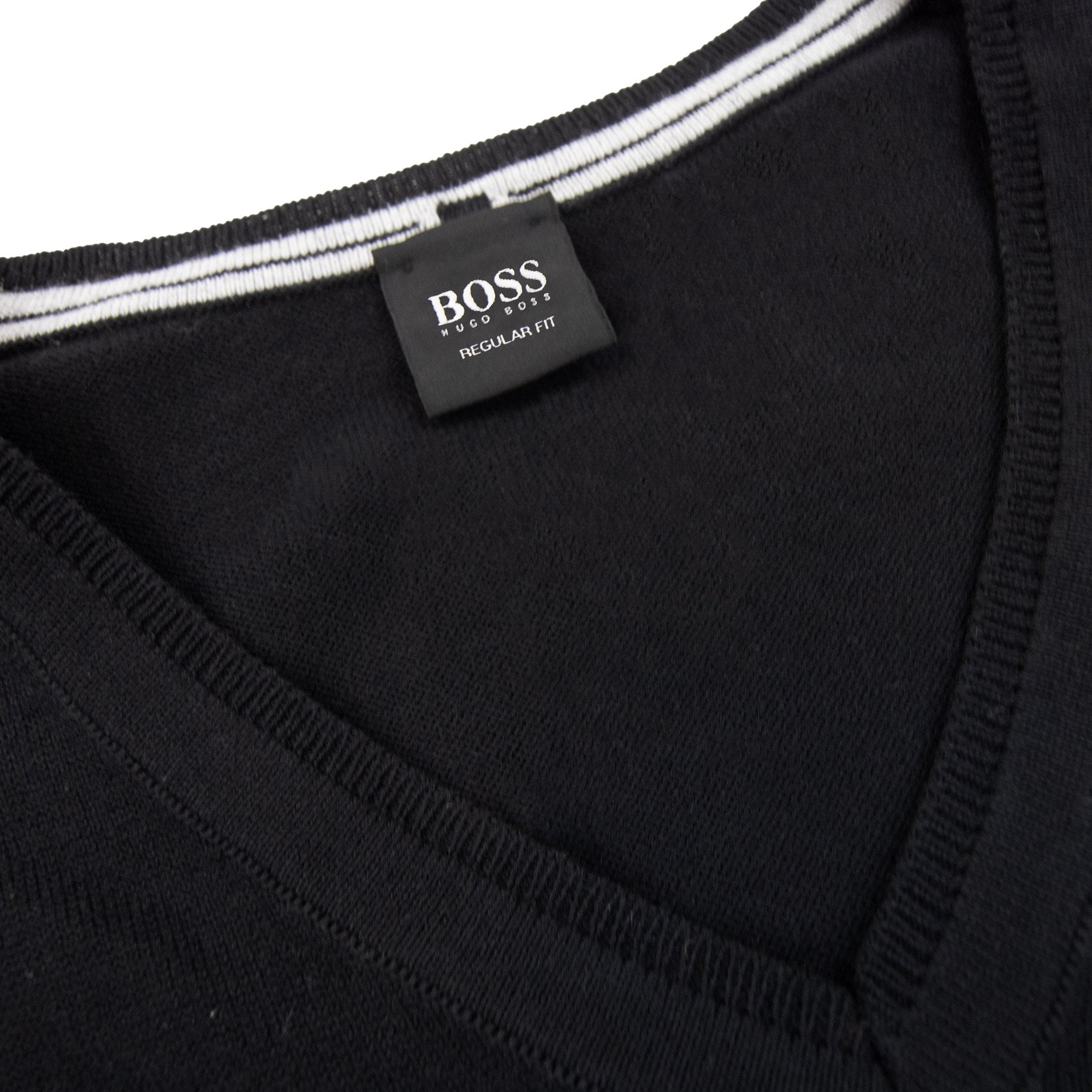 Hugo Boss Barnabas-1 V Neck Knitted Sweater Black