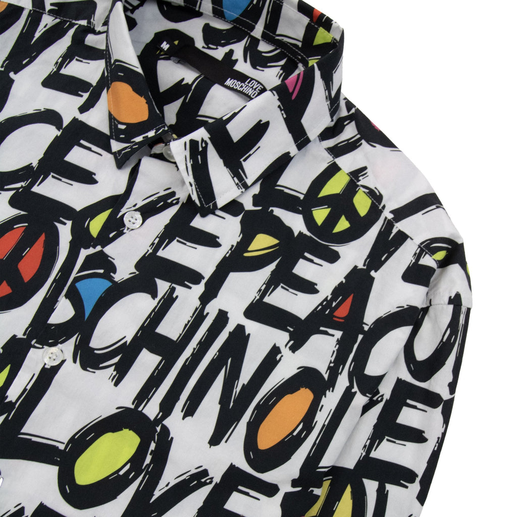 Love Moschino All Over Multi Logo Shirt White