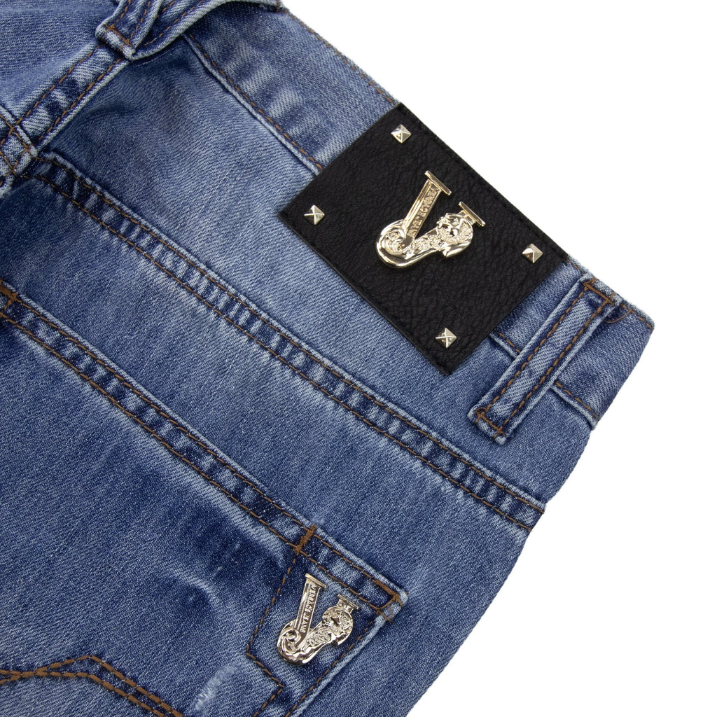 Versace Jeans Slim Fit Pocket Tiger Jean Denim Blue