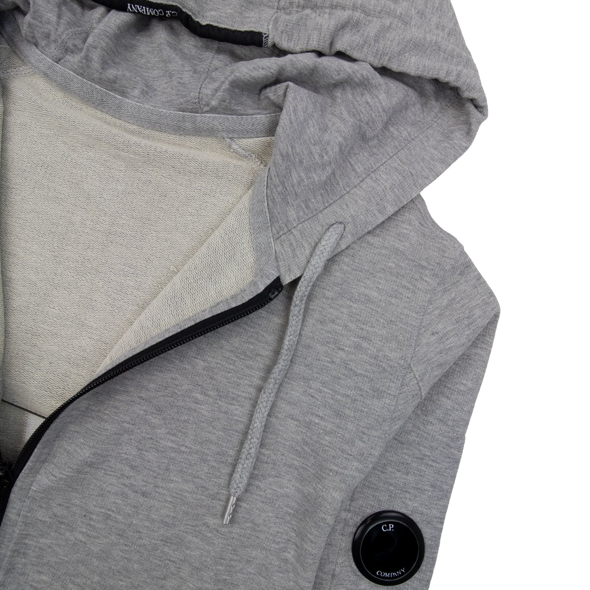 Cp Company Light Fleece Open Hooded Sweatshirt Grey M93