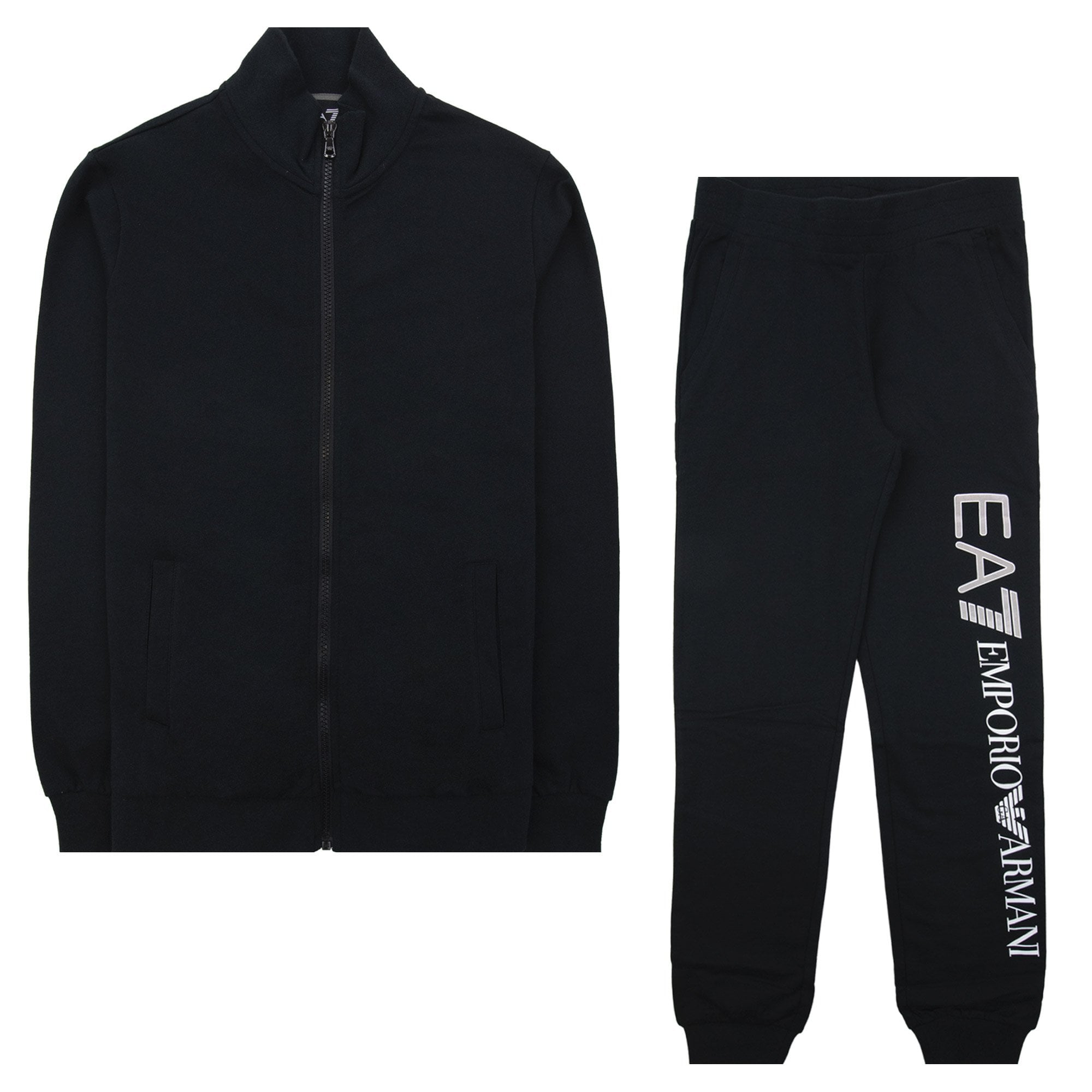Ea7 Junior Reflective Back Logo Tracksuit Black