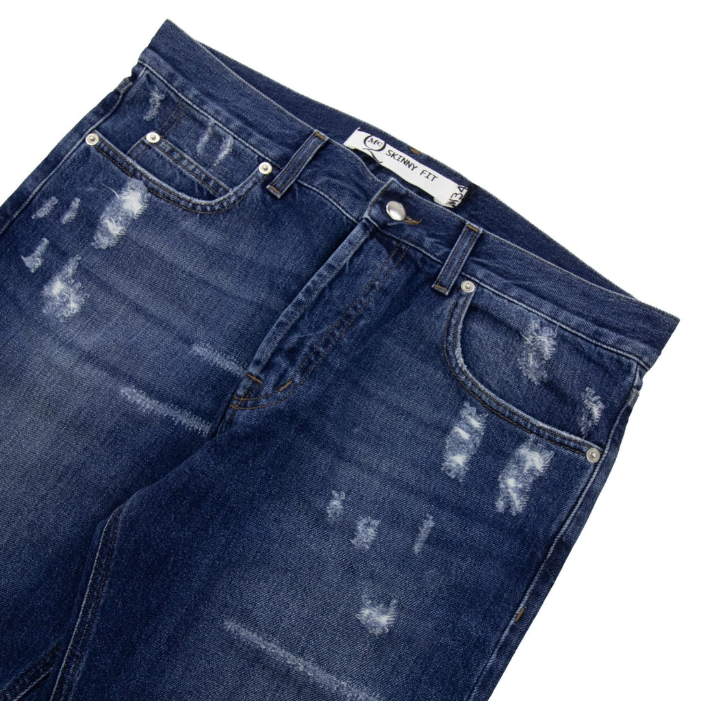 Mcq By Alexander Mcqueen Mcq Skinny Fit Ripped Jean Denim Blue