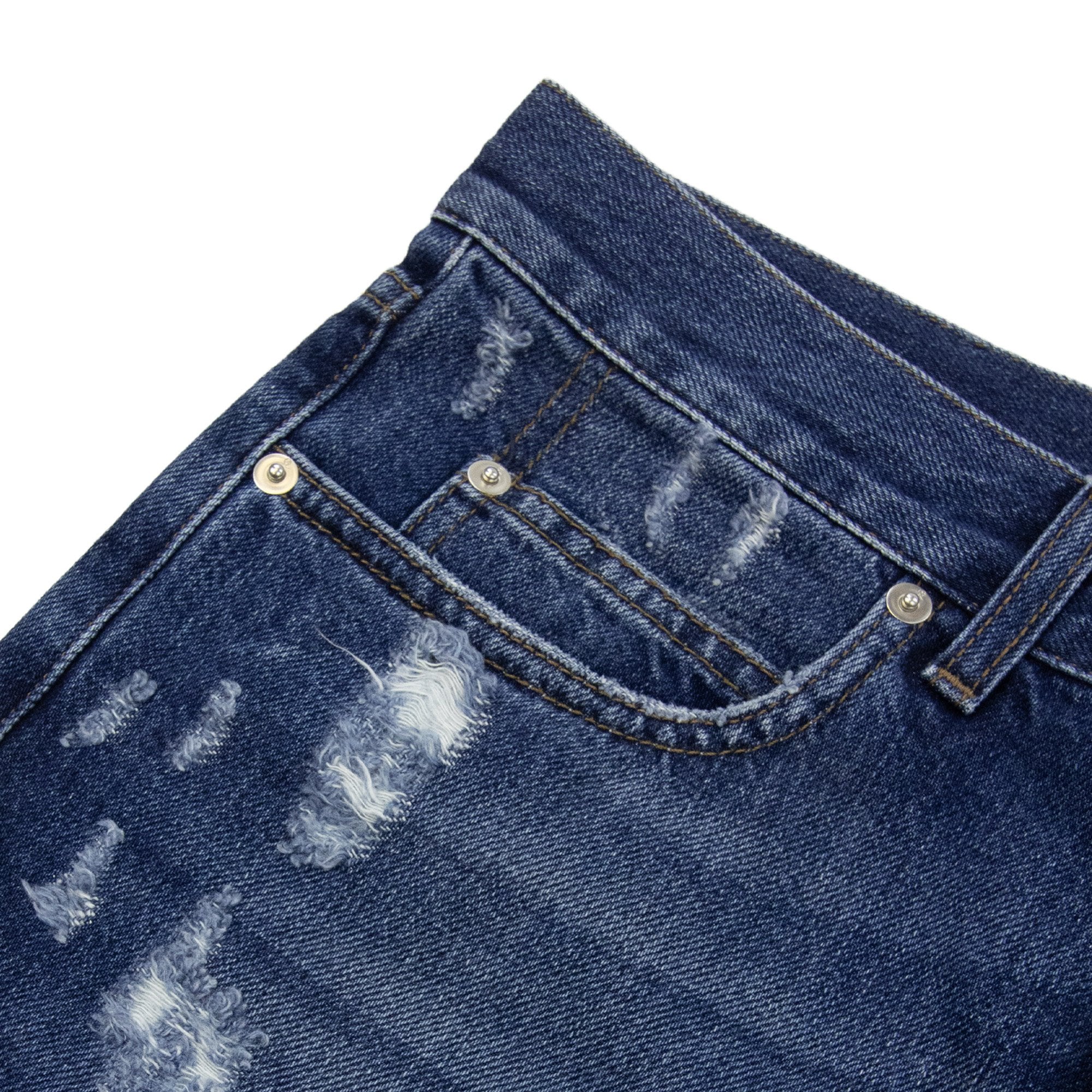 Mcq By Alexander Mcqueen Mcq Skinny Fit Ripped Jean Denim Blue