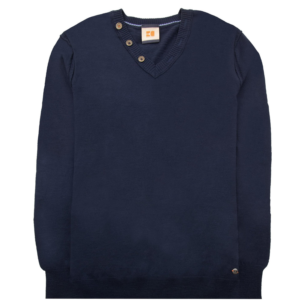 Hugo Boss Light Fleece V Neck Sweatshirt Navy