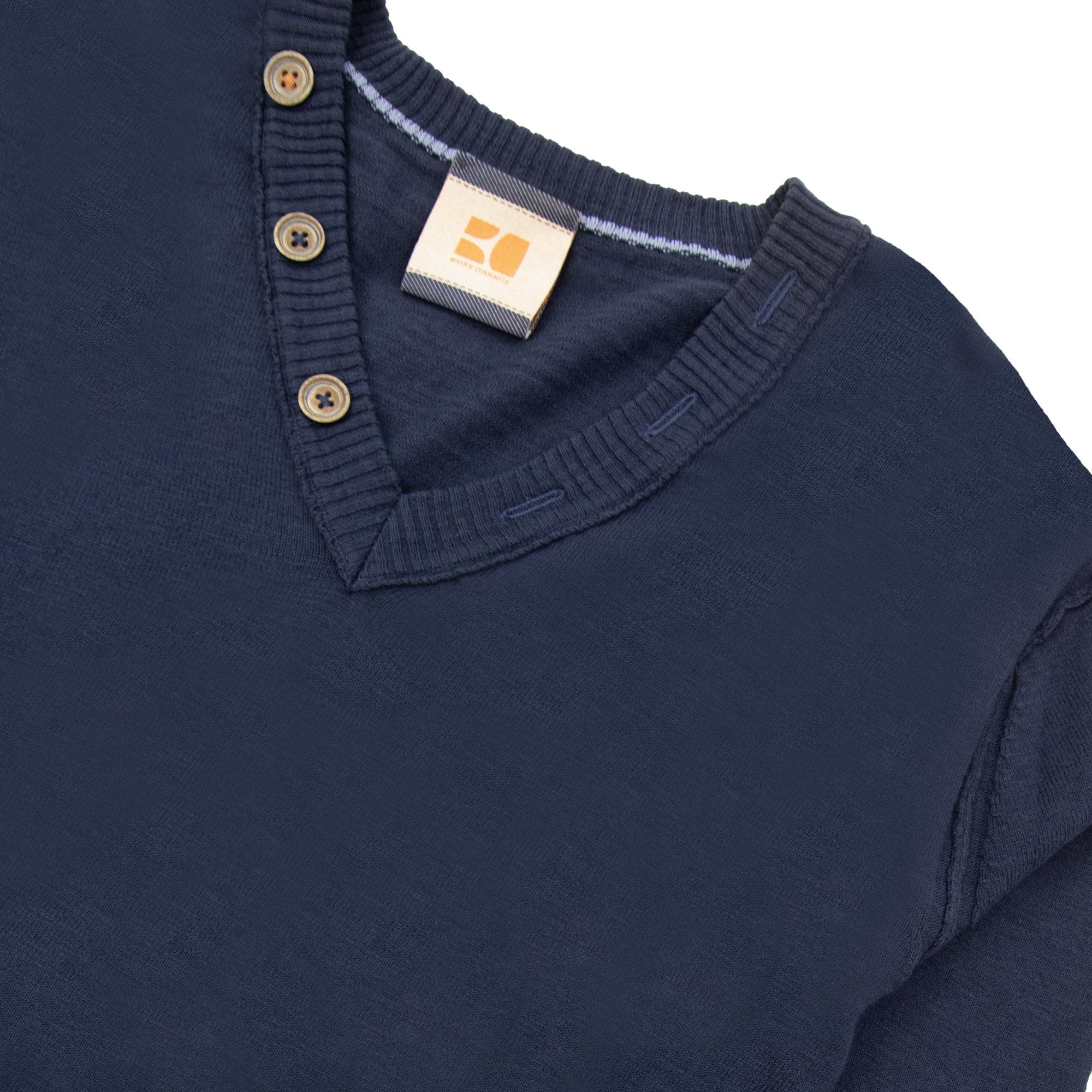 Hugo Boss Light Fleece V Neck Sweatshirt Navy