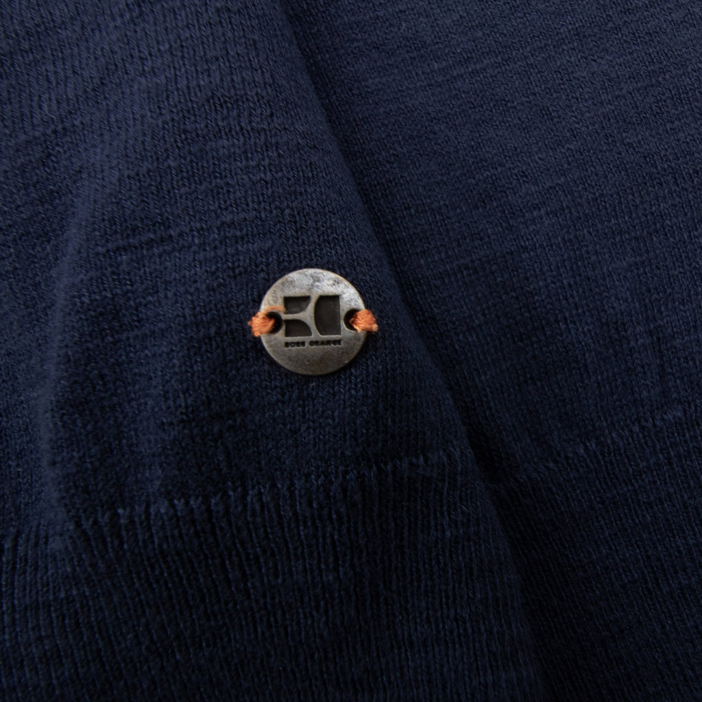 Hugo Boss Light Fleece V Neck Sweatshirt Navy