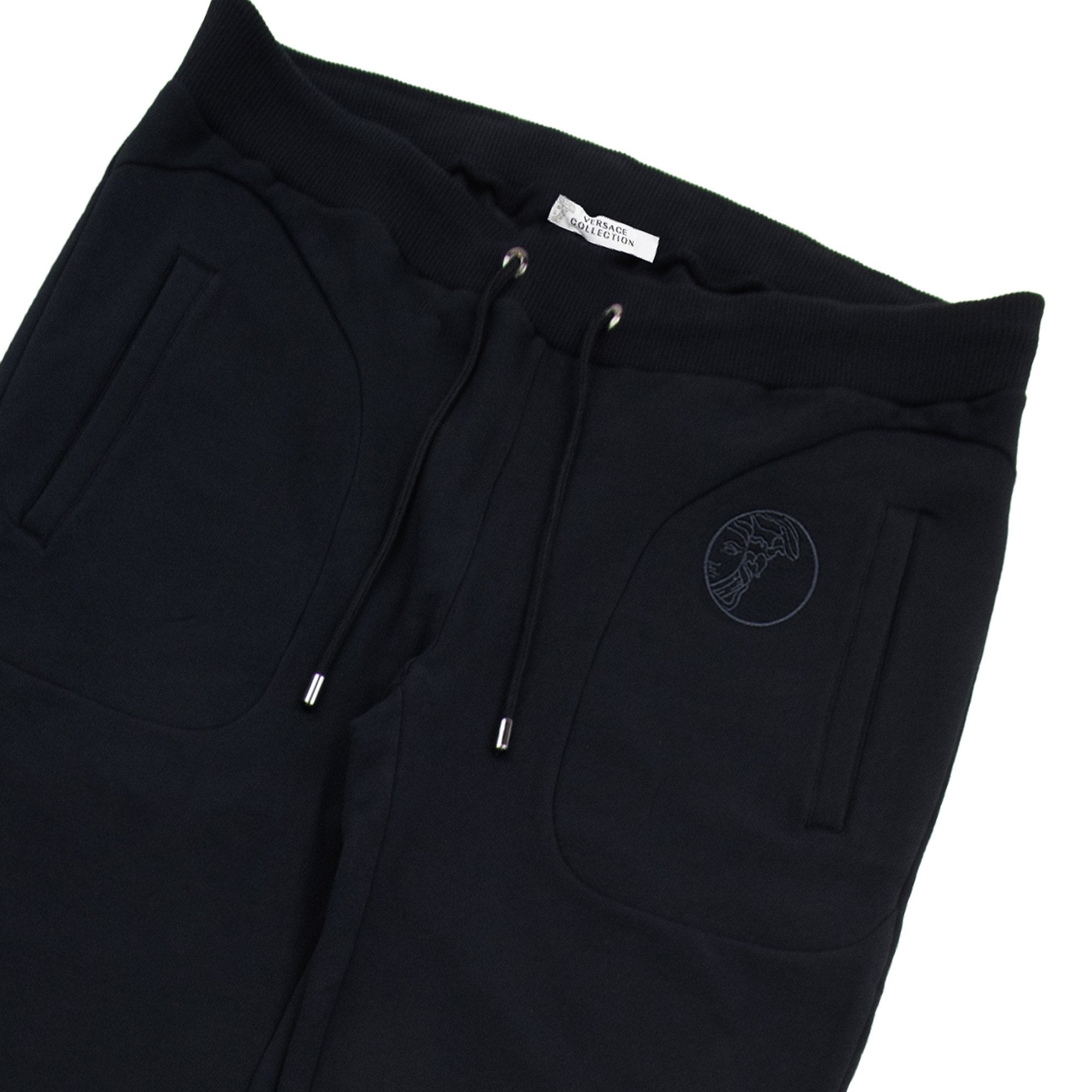 Versace Collection Logo Straight Cuff Pants Black