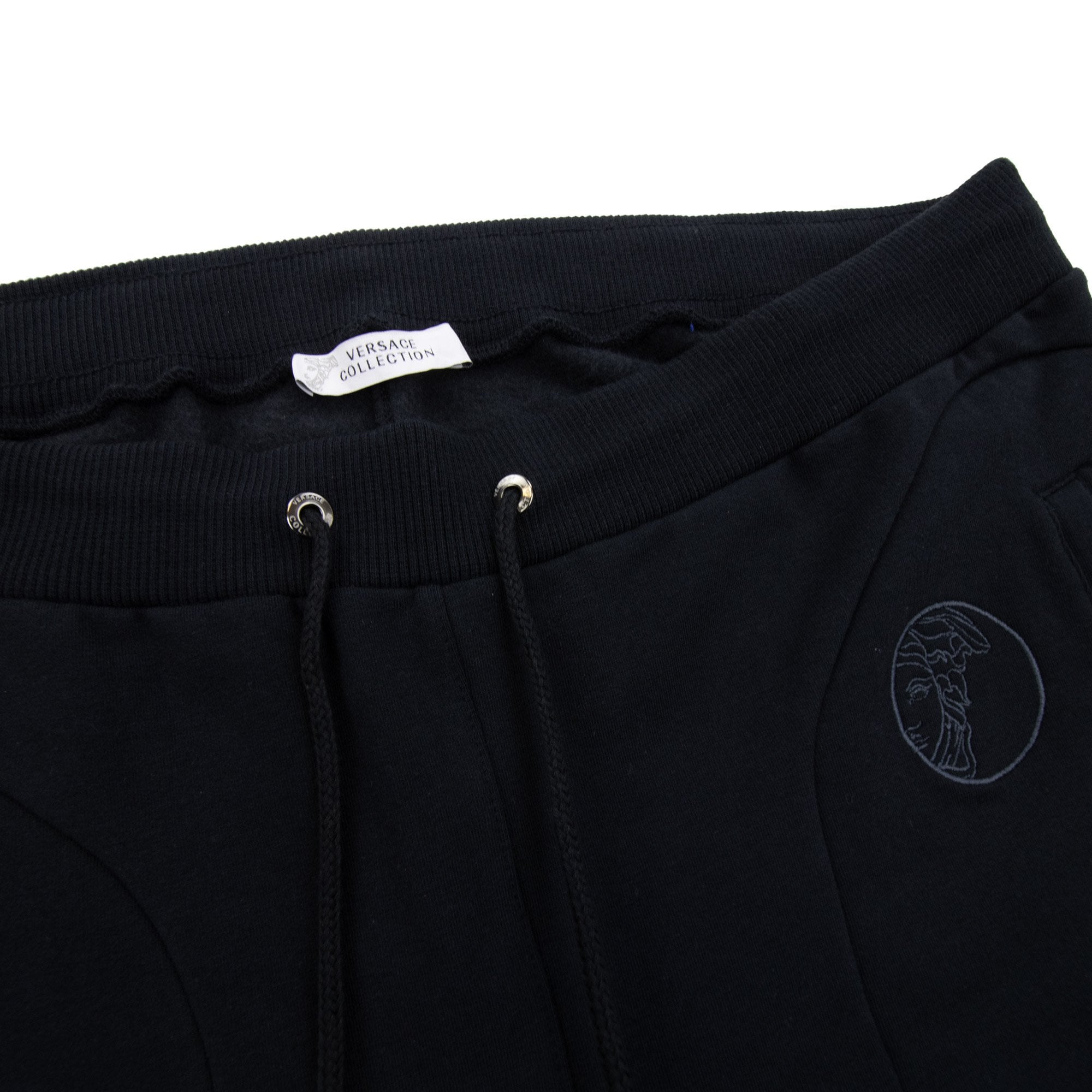 Versace Collection Logo Straight Cuff Pants Black