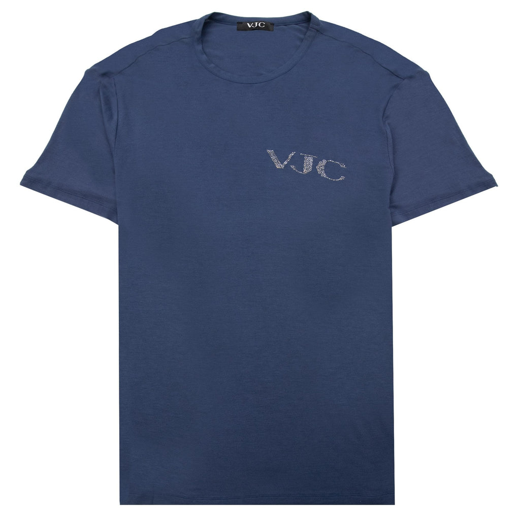 Versace Punk Loose Logo T Shirt Navy Blue