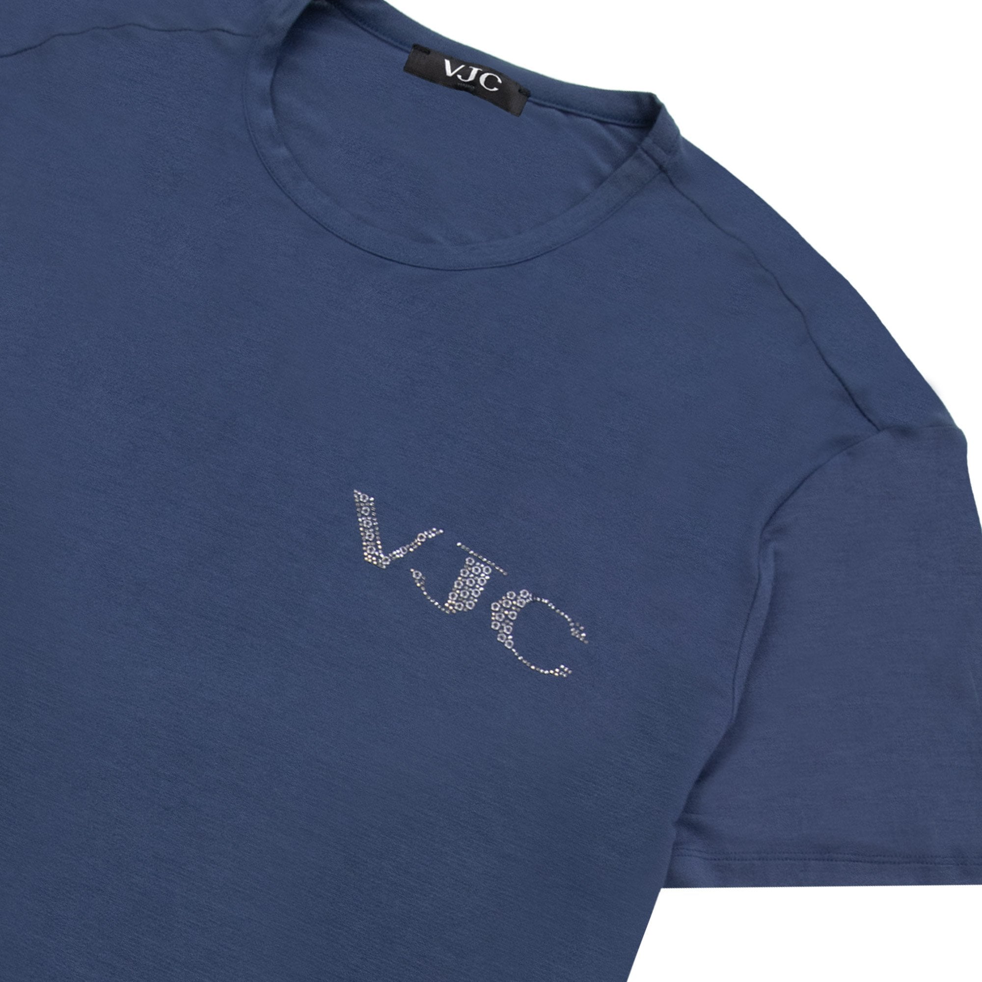 Versace Punk Loose Logo T Shirt Navy Blue