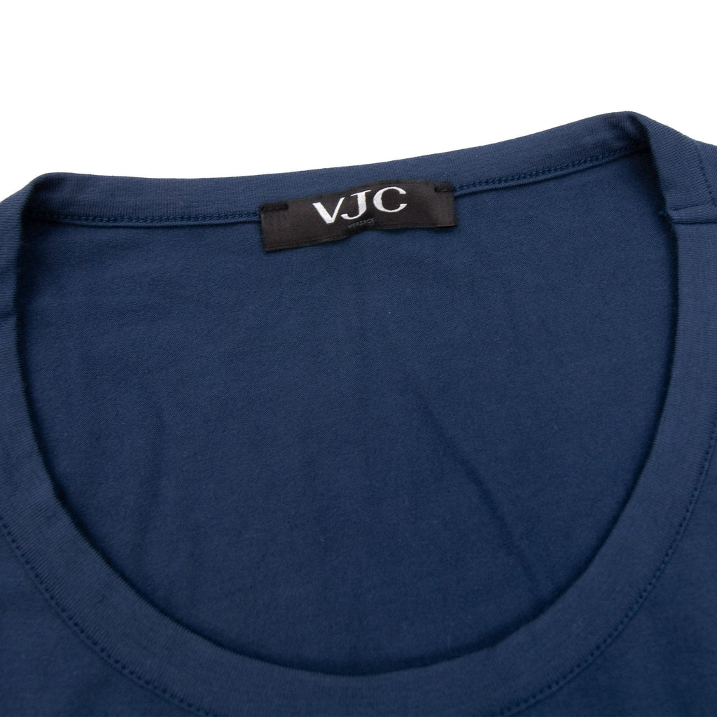 Versace Punk Loose Logo T Shirt Navy Blue