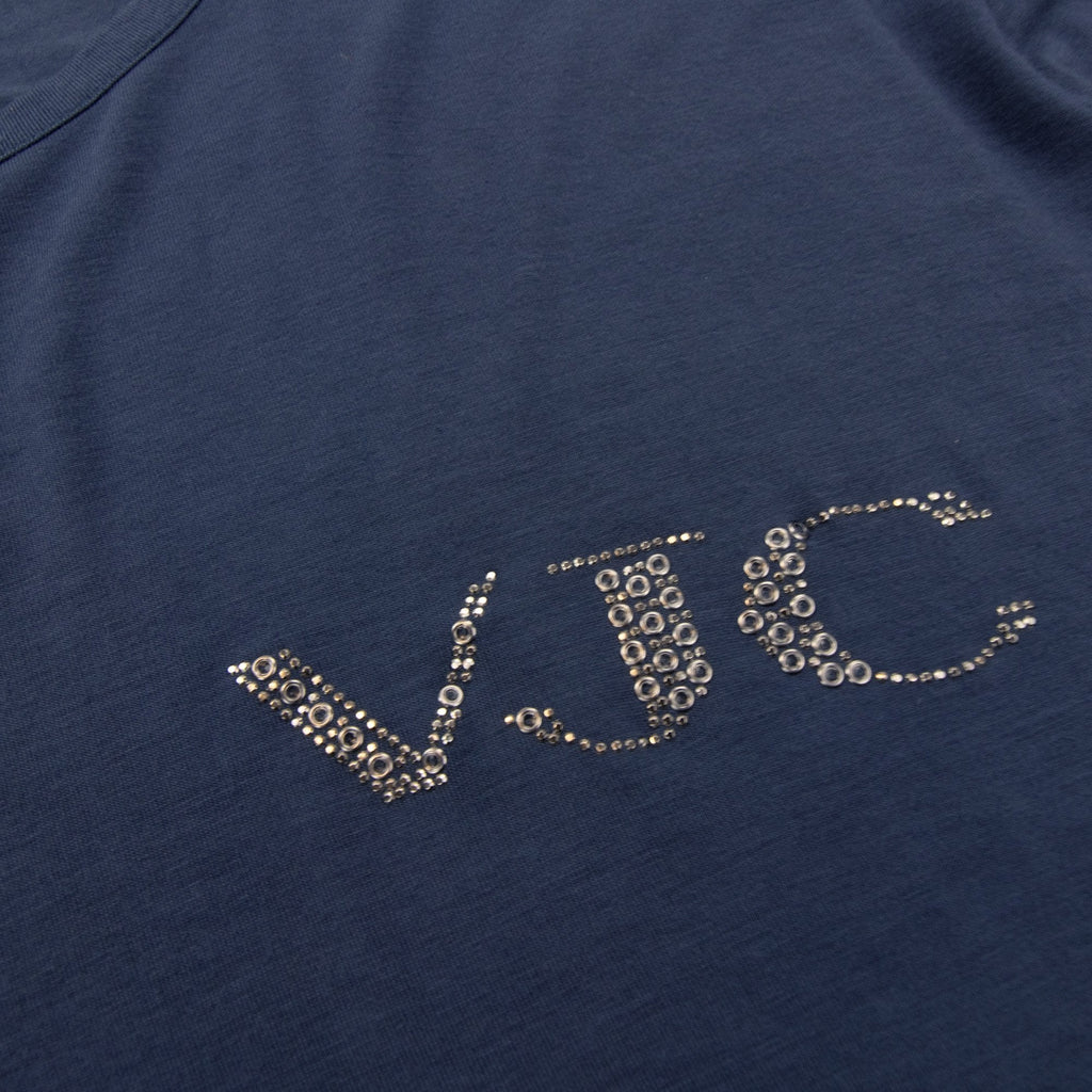 Versace Punk Loose Logo T Shirt Navy Blue