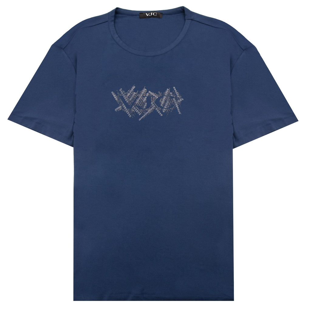 Versace Punk Loose Studs T Shirt Navy Blue