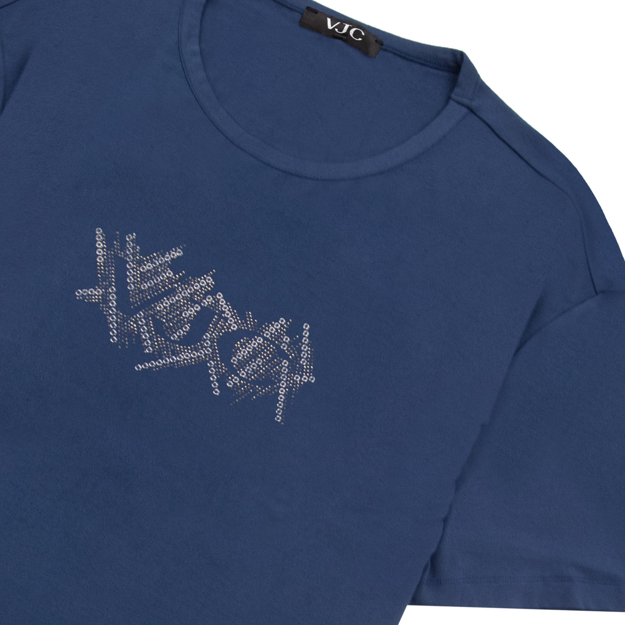 Versace Punk Loose Studs T Shirt Navy Blue