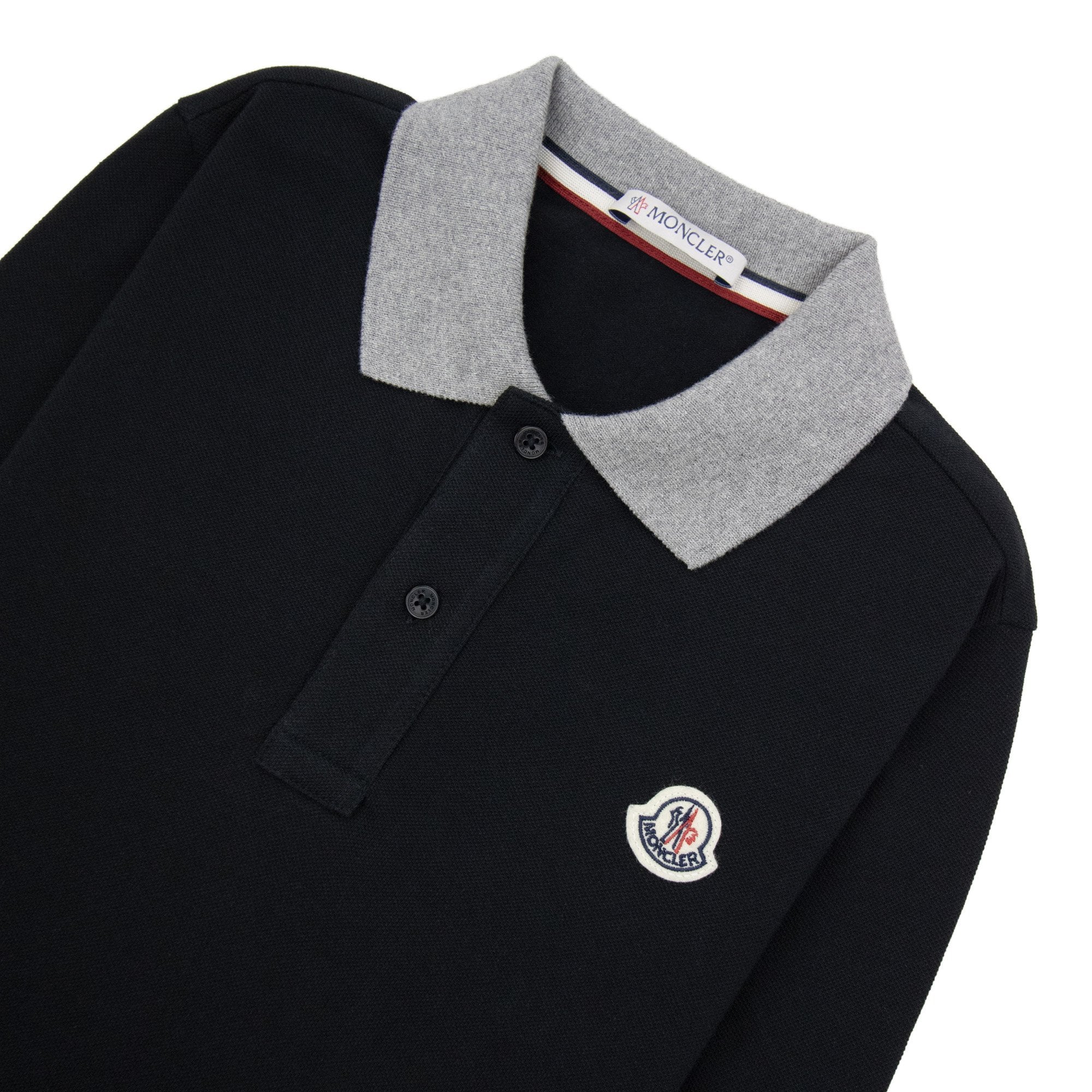 Moncler Junior Logo Maglia Polo Black