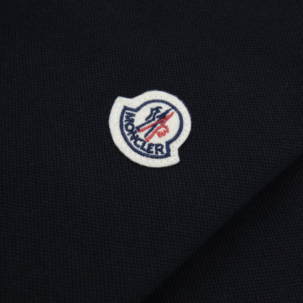 Moncler Junior Logo Maglia Polo Black