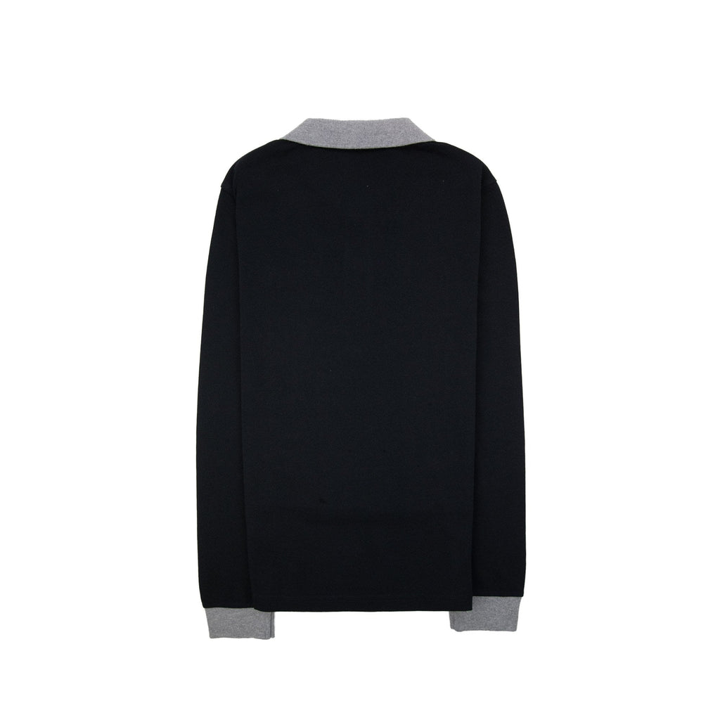 Moncler Junior Logo Maglia Polo Black