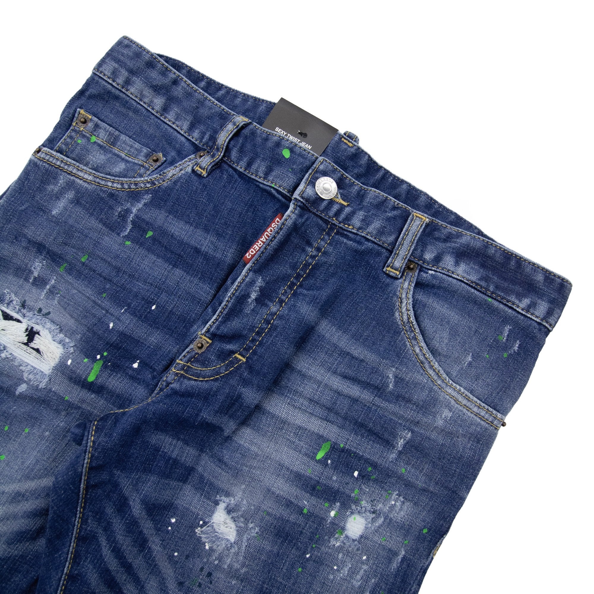 Dsquared2 Sexy Twist Paint Splatter Jean Denim 470
