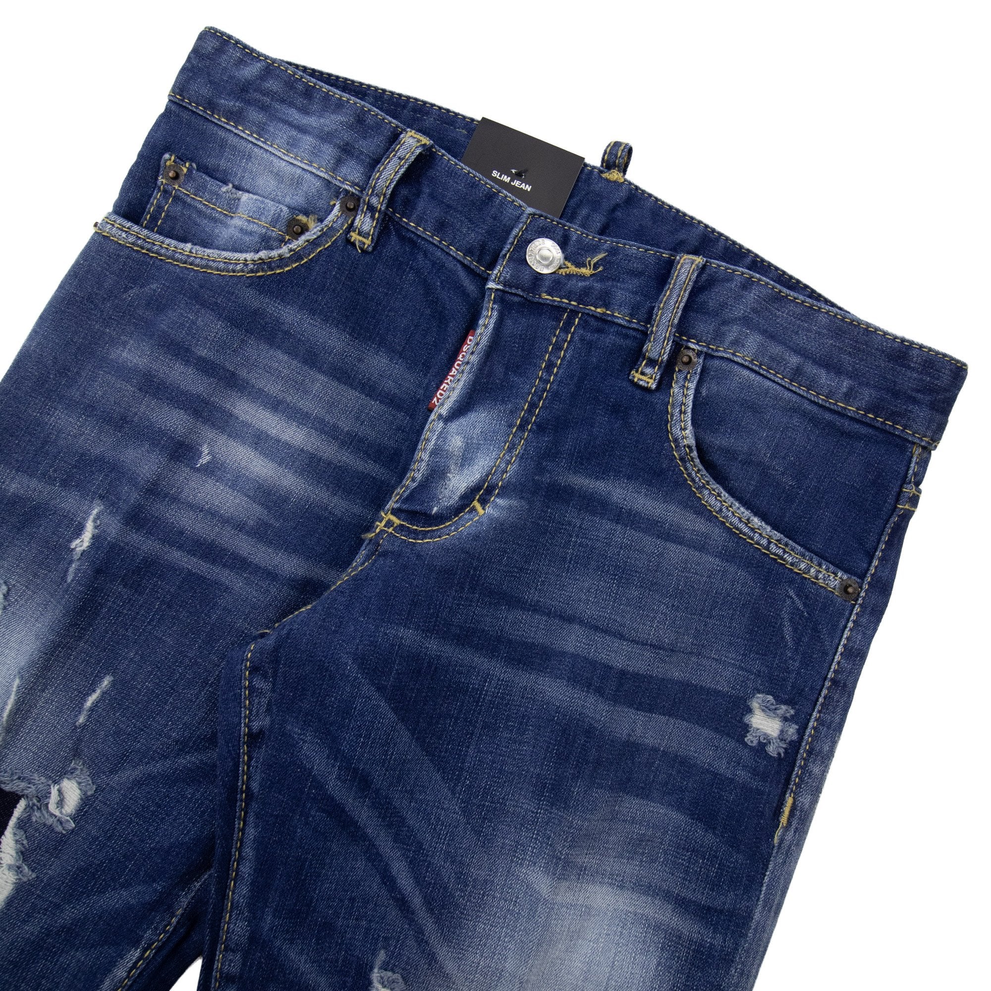 Dsquared2 Distressed Green Tab Slim Jean Denim 470