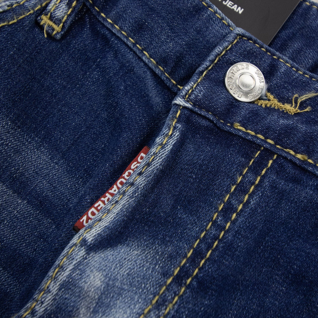 Dsquared2 Distressed Green Tab Slim Jean Denim 470