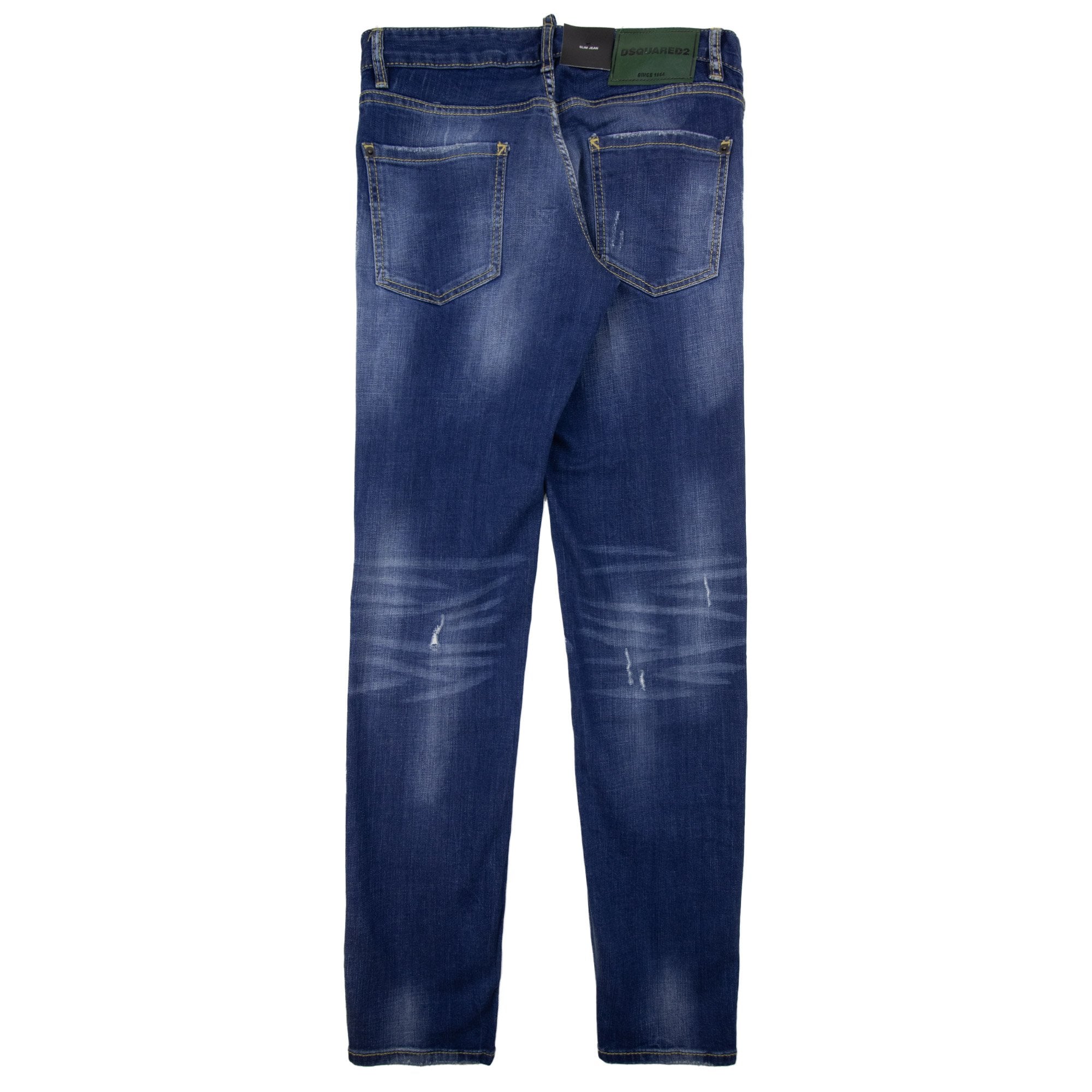 Dsquared2 Distressed Green Tab Slim Jean Denim 470