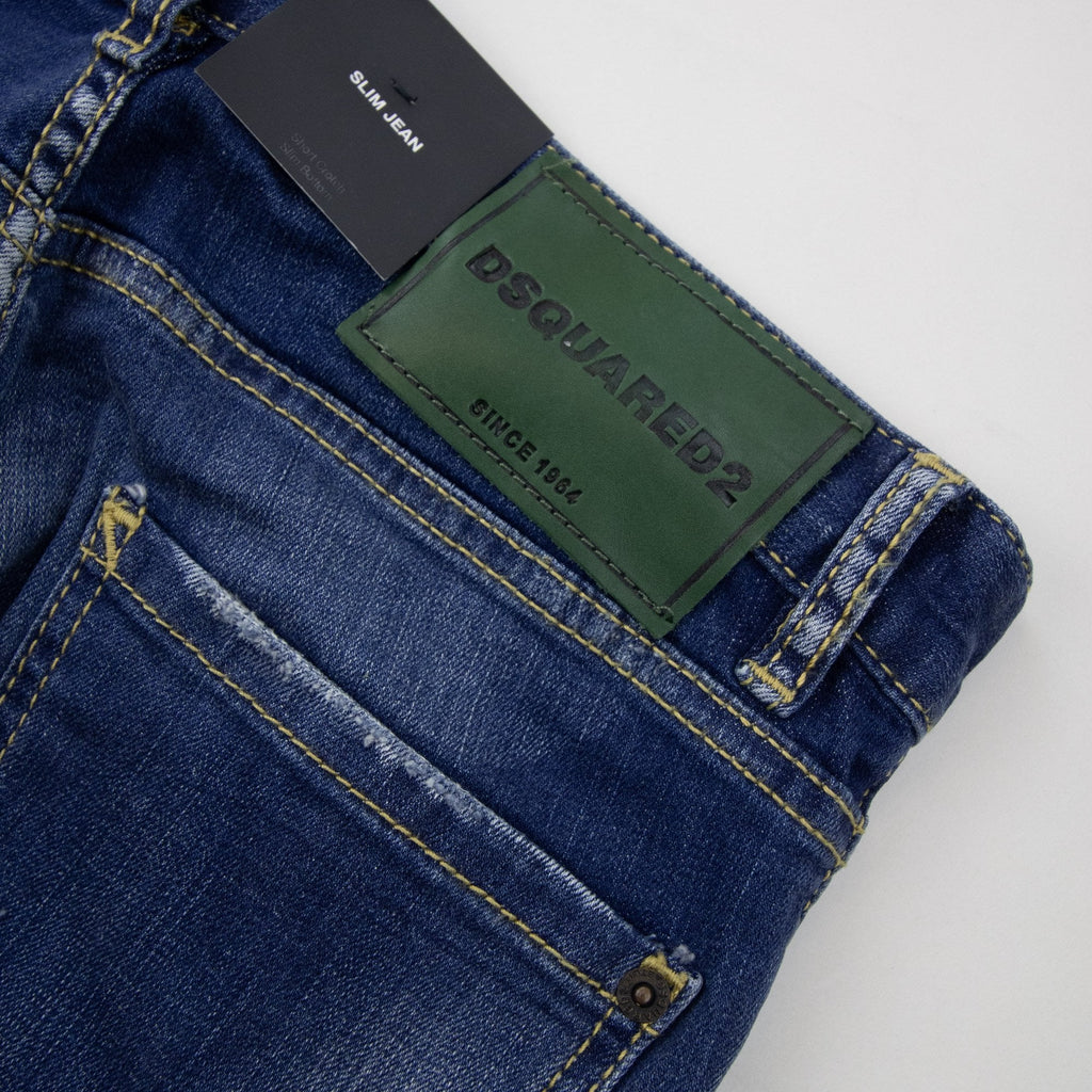 Dsquared2 Distressed Green Tab Slim Jean Denim 470