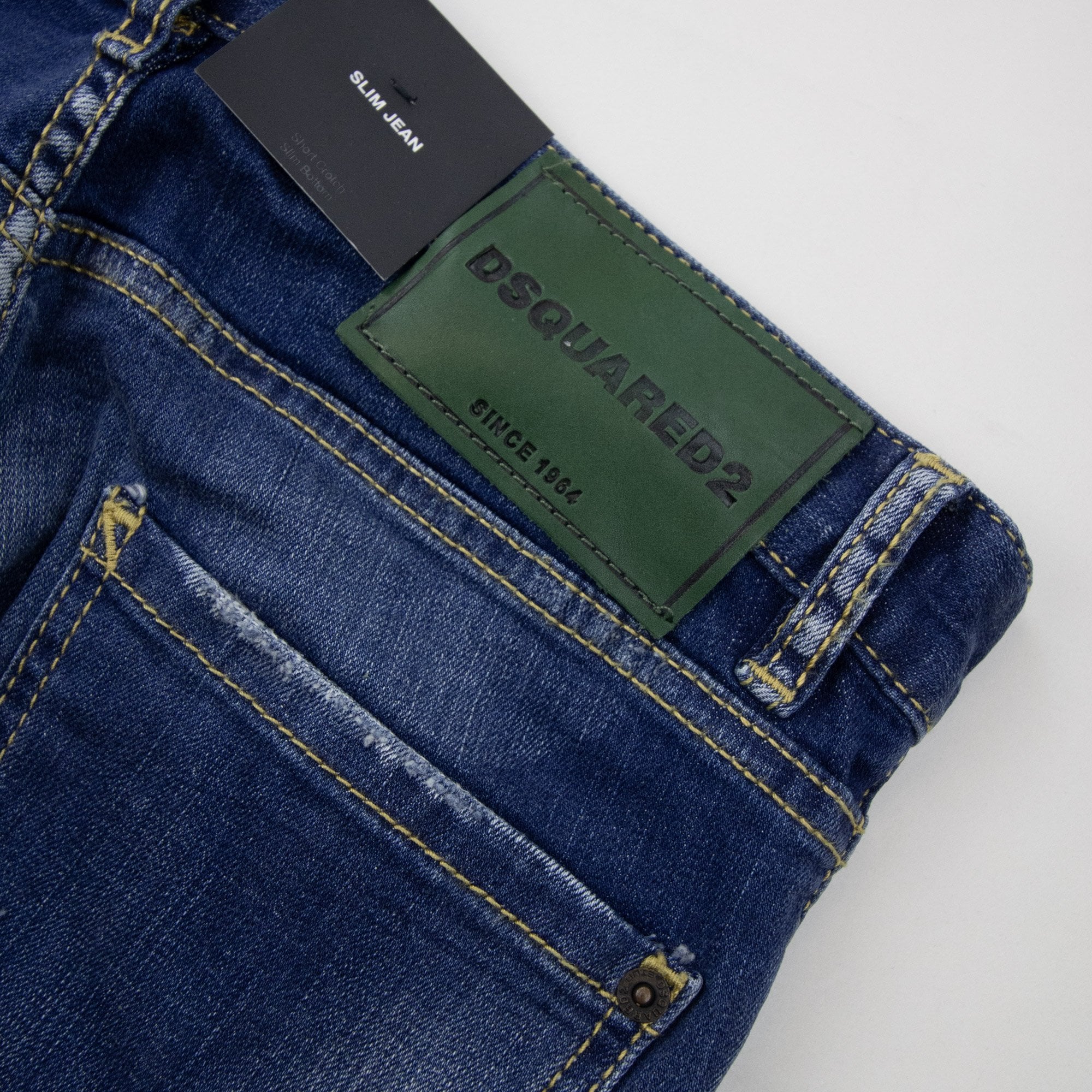 Dsquared2 Distressed Green Tab Slim Jean Denim 470