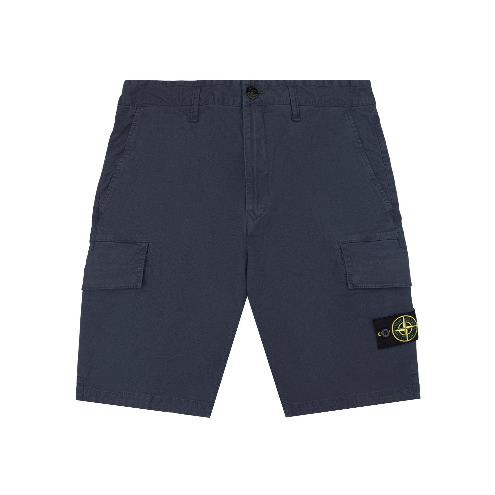 Stone Island L100018 Organic Cotton Old Effect Cargo Shorts Navy V0120