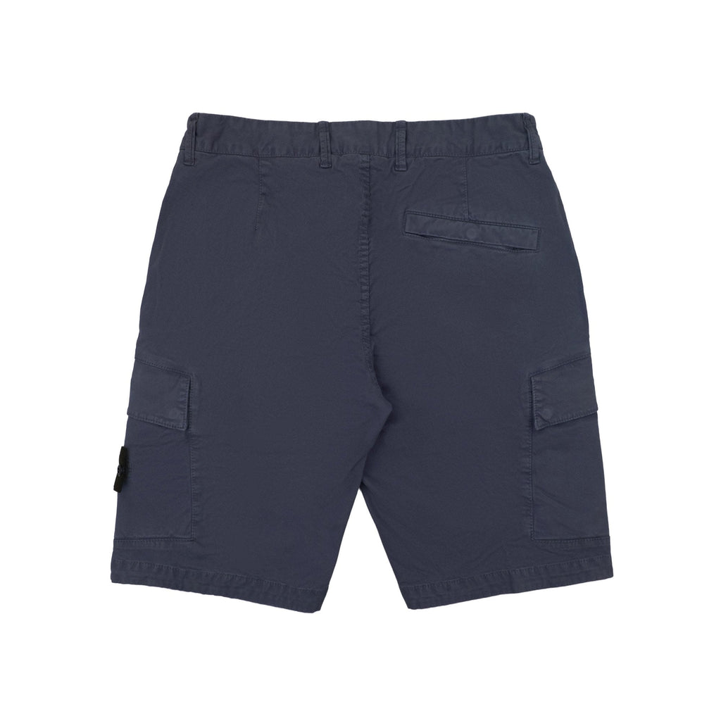 Stone Island L100018 Organic Cotton Old Effect Cargo Shorts Navy V0120