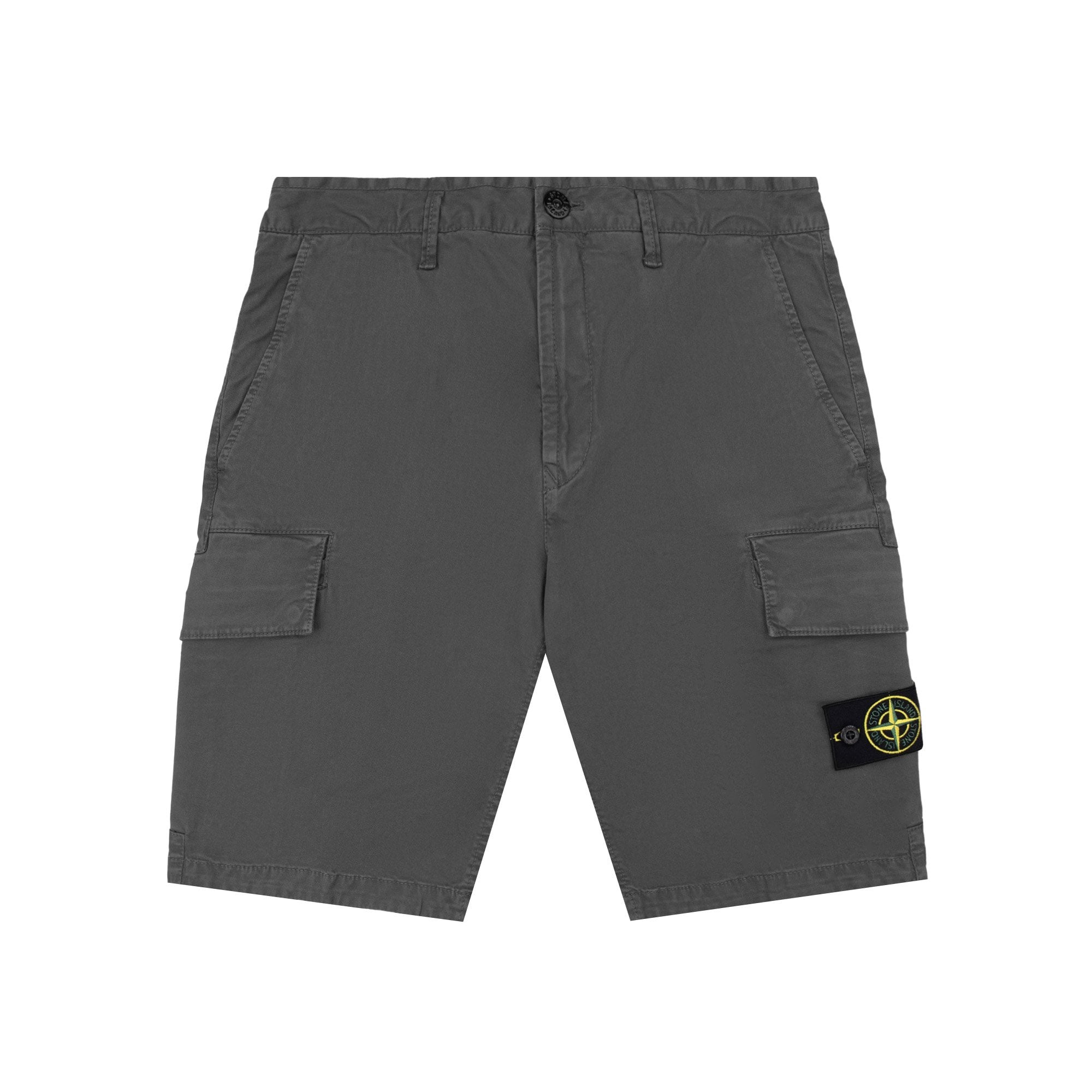 Stone Island L100018 Organic Cotton Old Effect Cargo Shorts Grey V0165