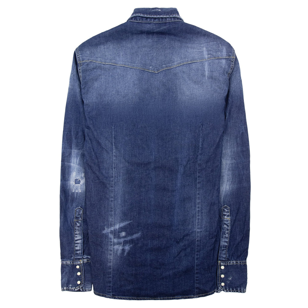 Dsquared2 Distressed D2 Denim Shirt Denim