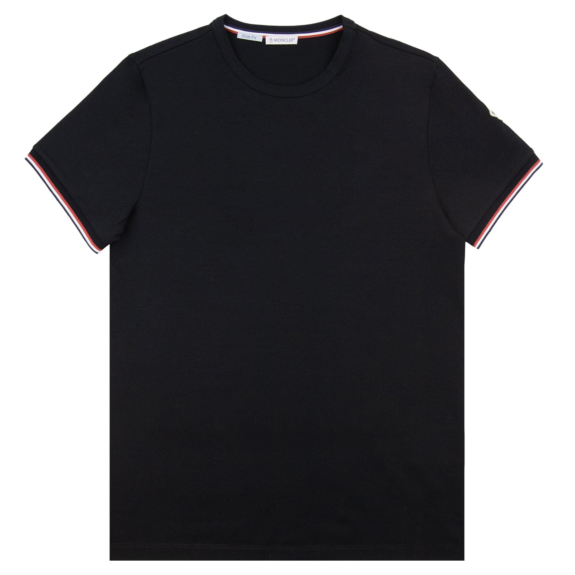 Moncler Tricolour-trimmed Cotton T-shirt Black 999