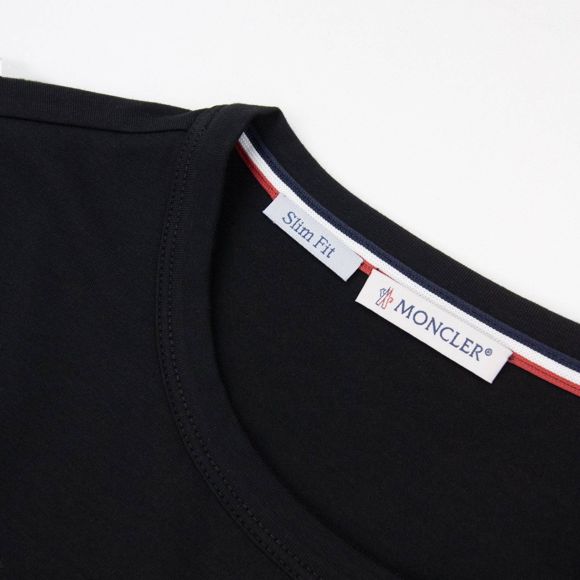 Moncler Tricolour-trimmed Cotton T-shirt Black 999