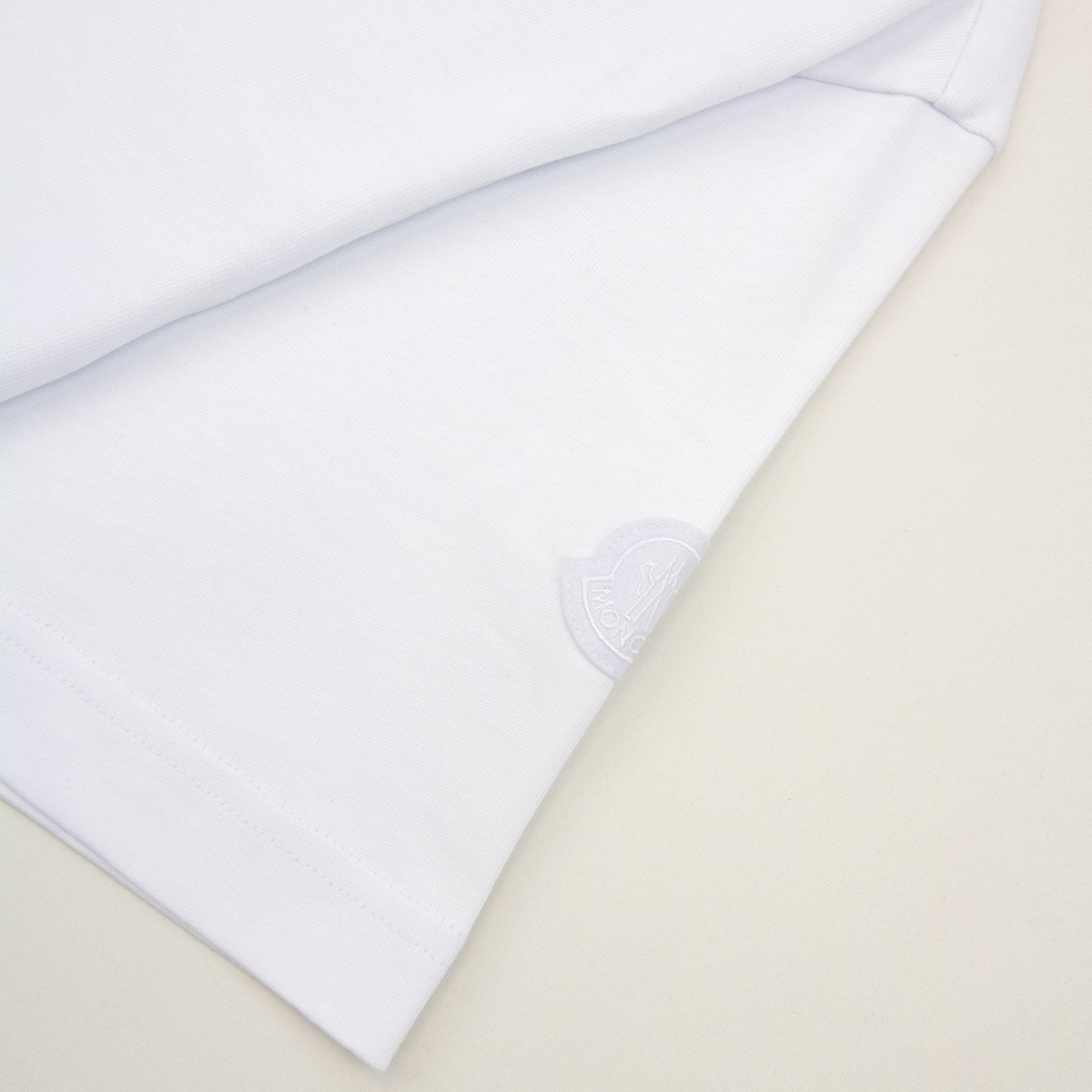 Moncler Sketch Embroidered Logo Cotton T-shirt White 00a