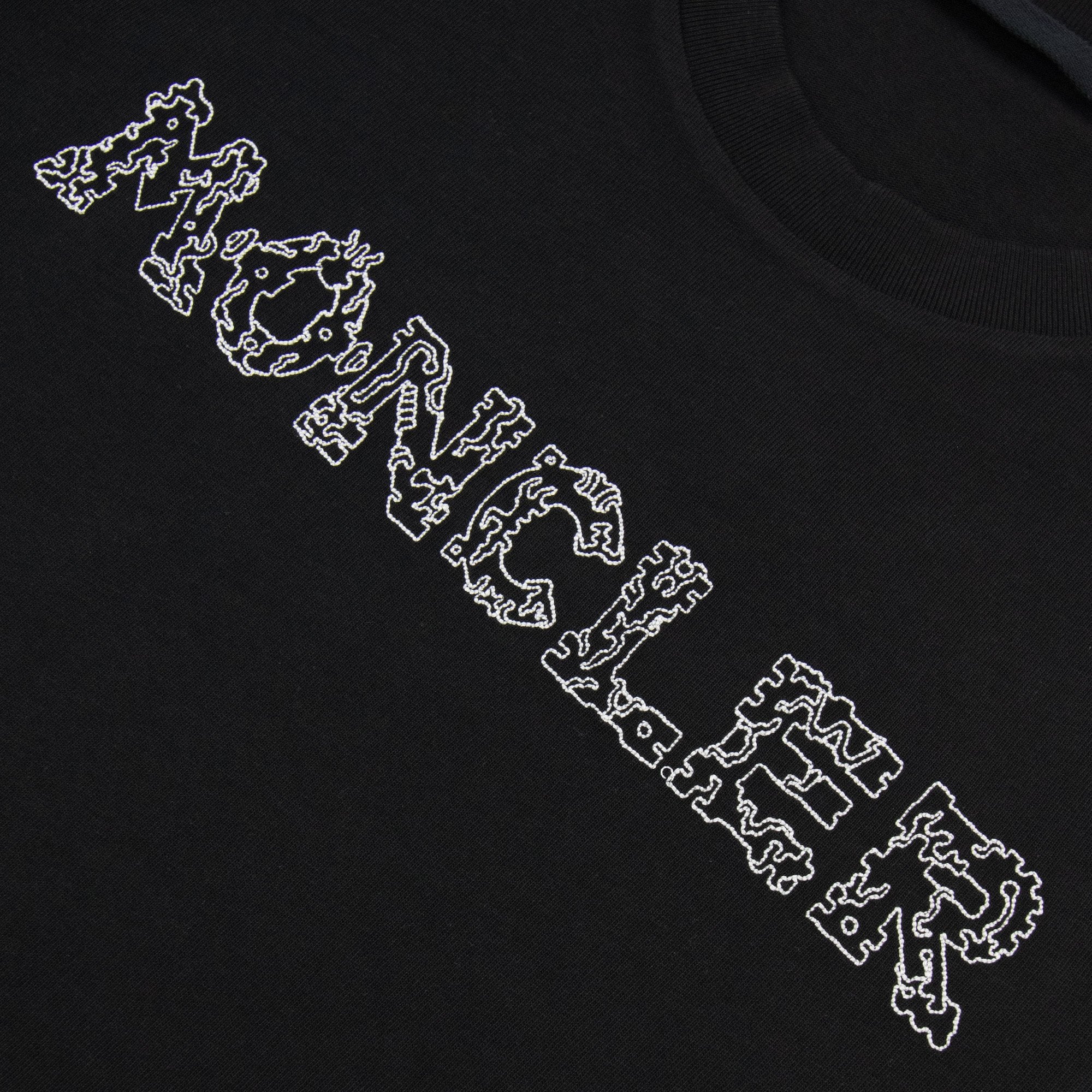 Moncler Space Embroidered Logo Cotton T-shirt Black 999