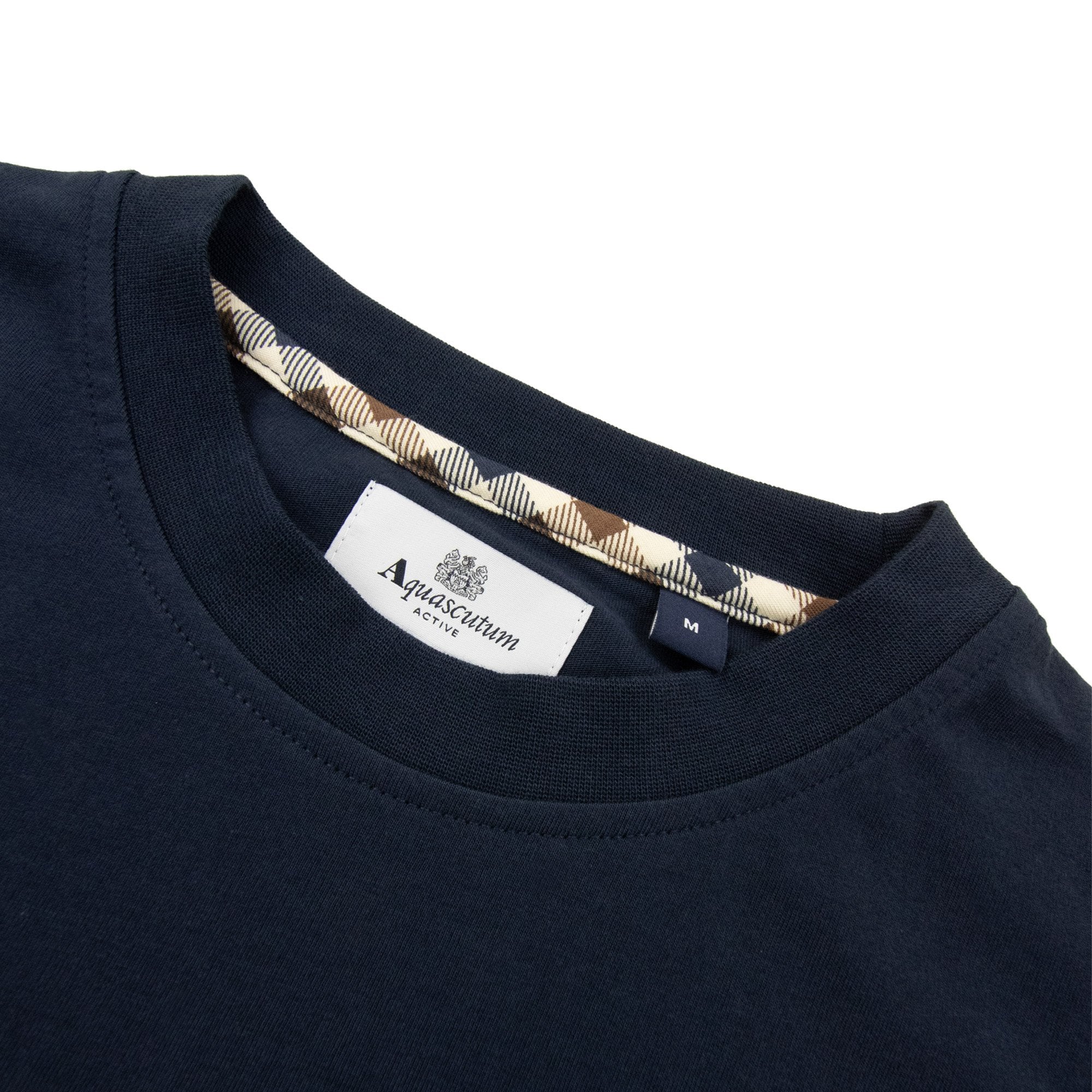Aquascutum Club Check Piping T Shirt Navy 11
